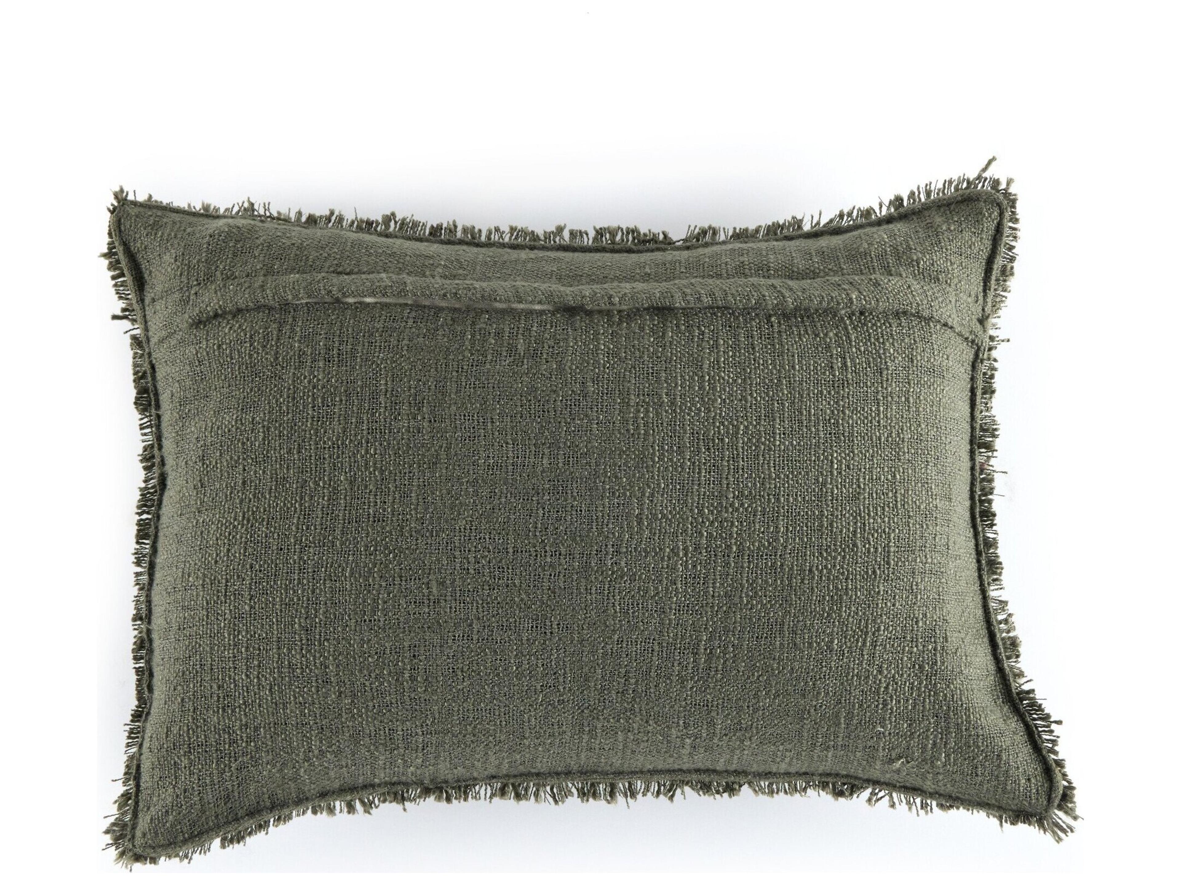 Four Hands Outdoor Willow Textured Olive Pillow