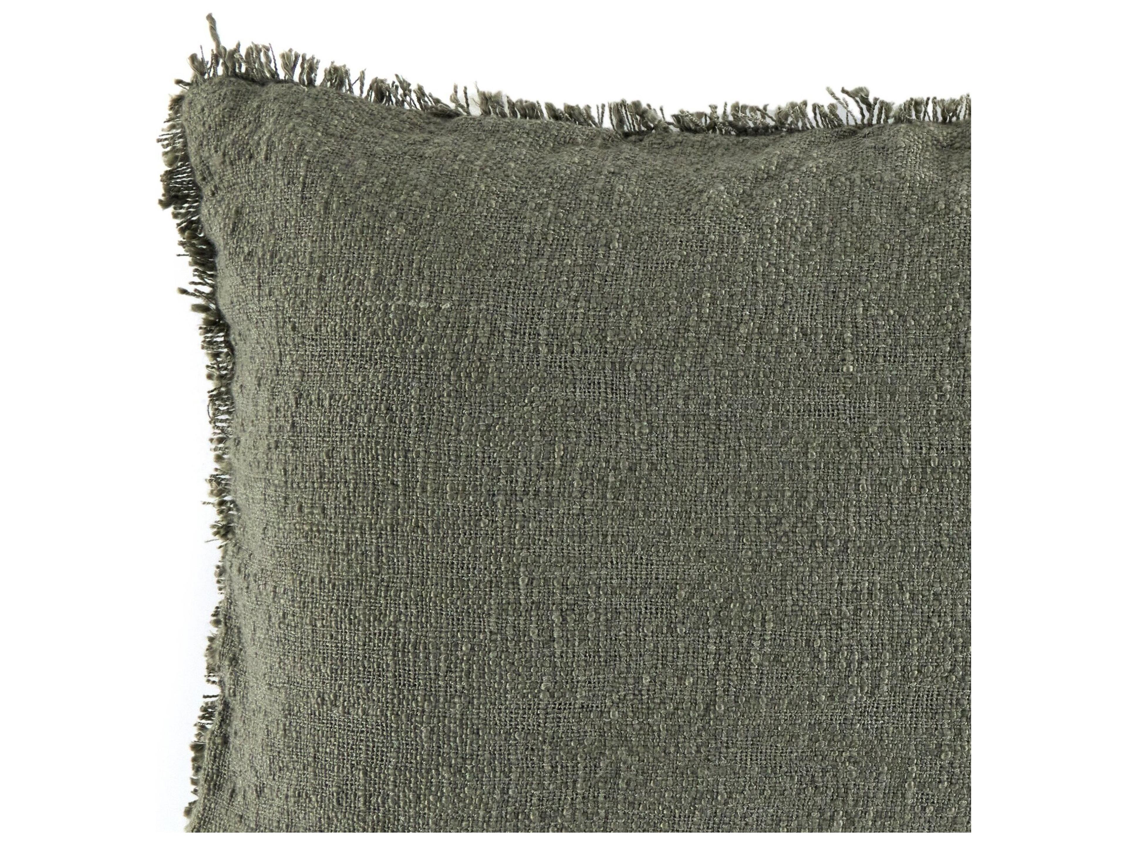 Four Hands Outdoor Willow Textured Olive Pillow