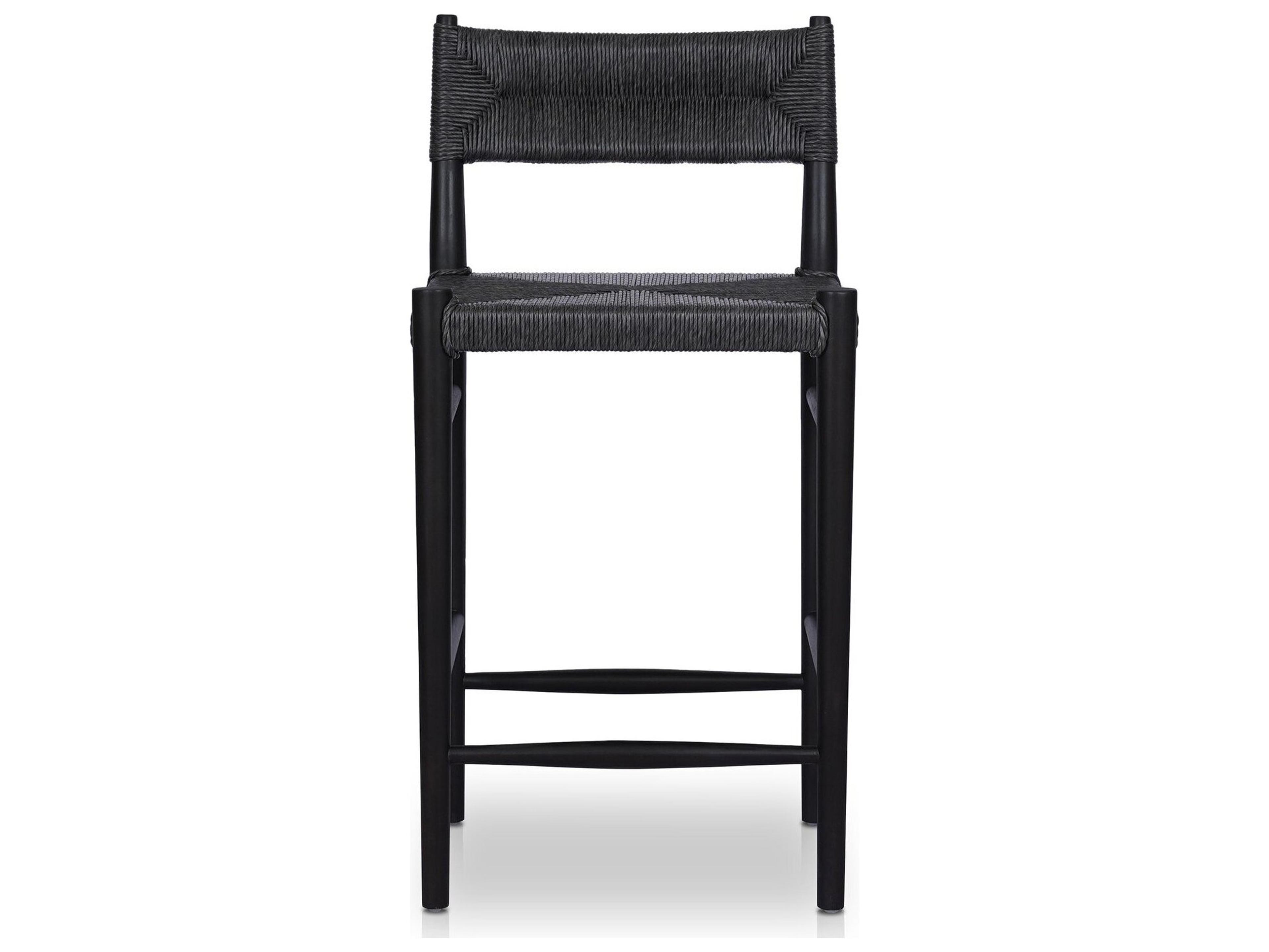 Four Hands Outdoor Grass Roots Teak Wicker Counter Stool