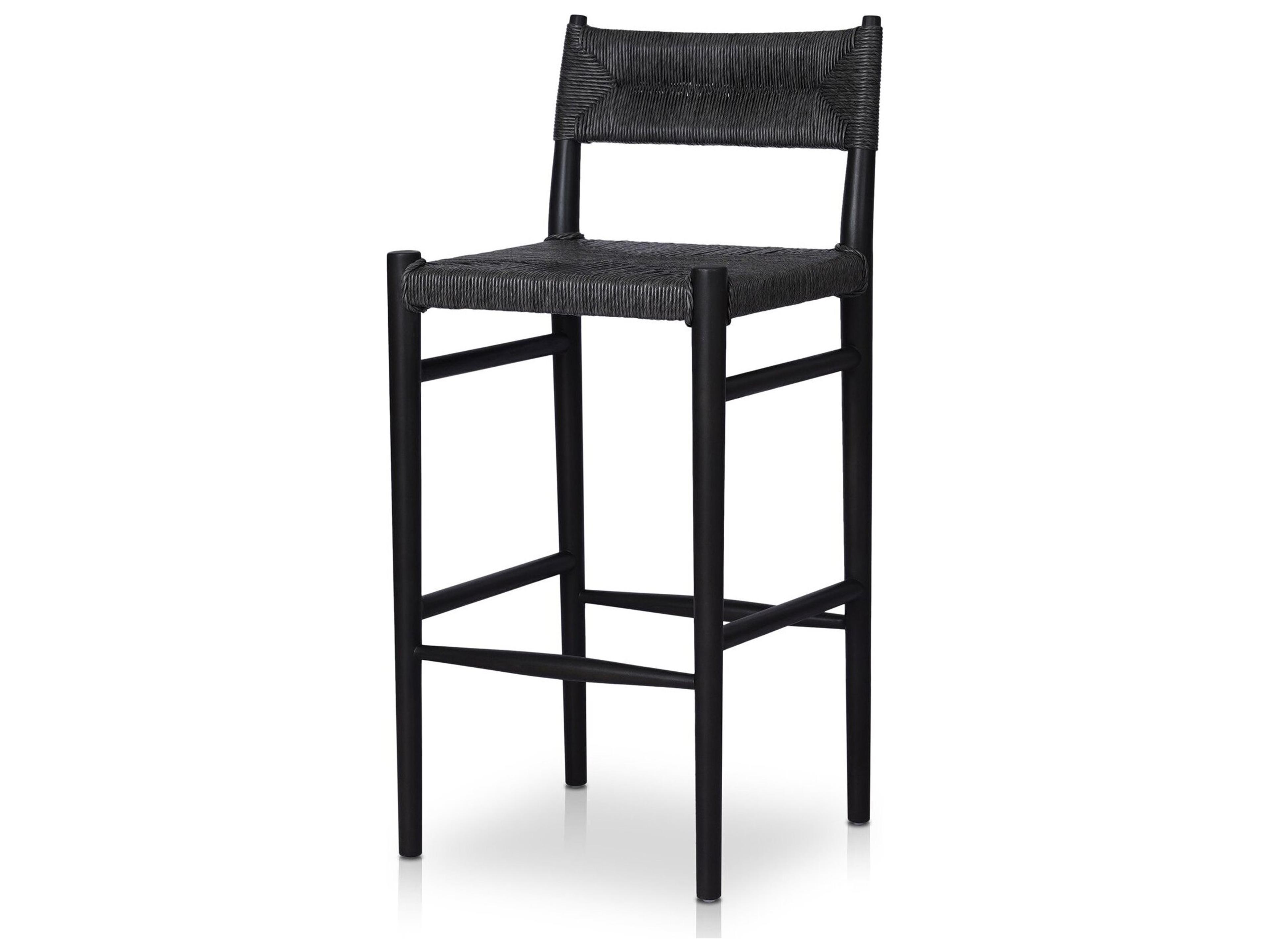 Grass Roots Teak Wicker Bar Stool