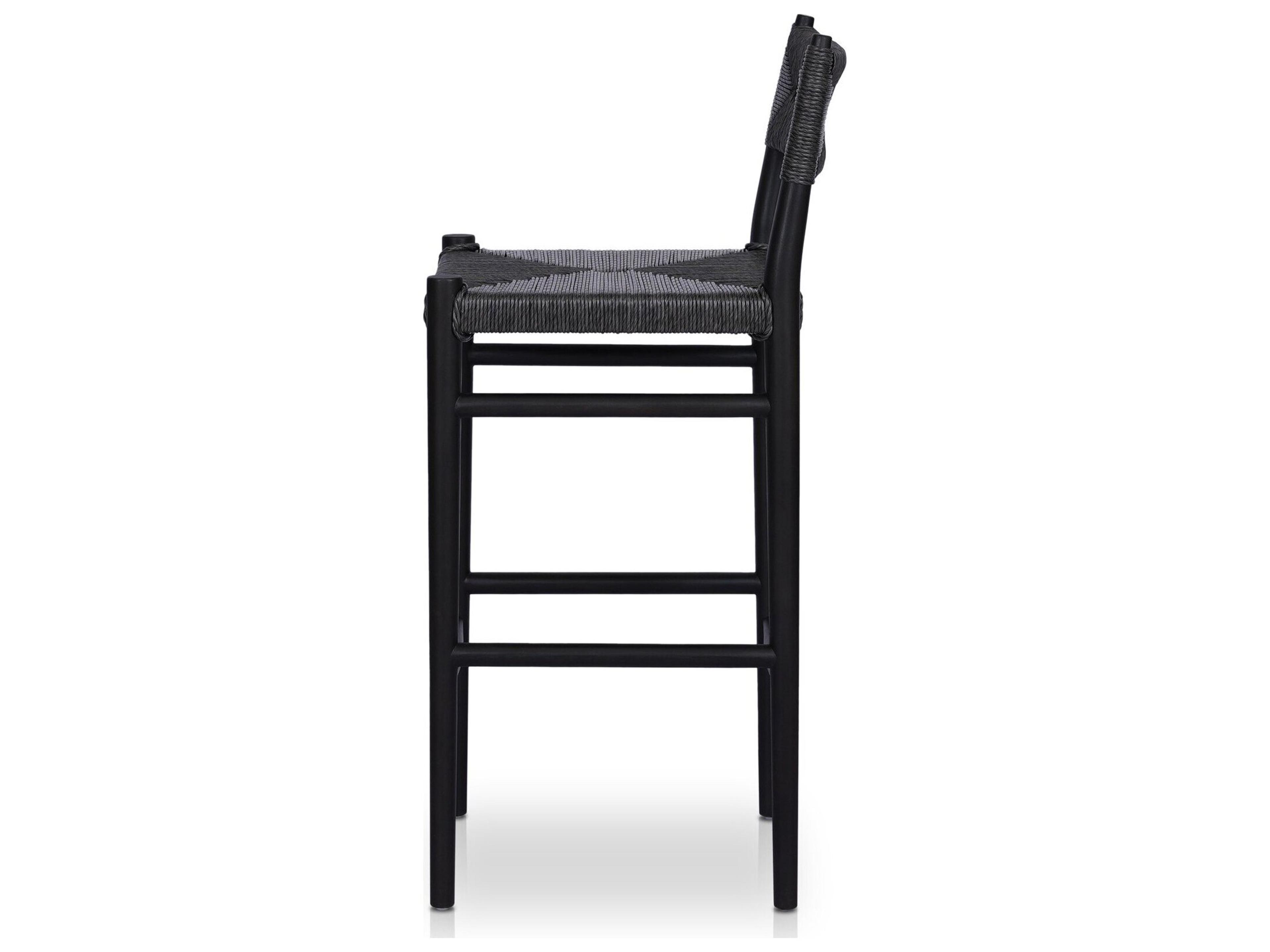 Four Hands Outdoor Grass Roots Teak Wicker Bar Stool