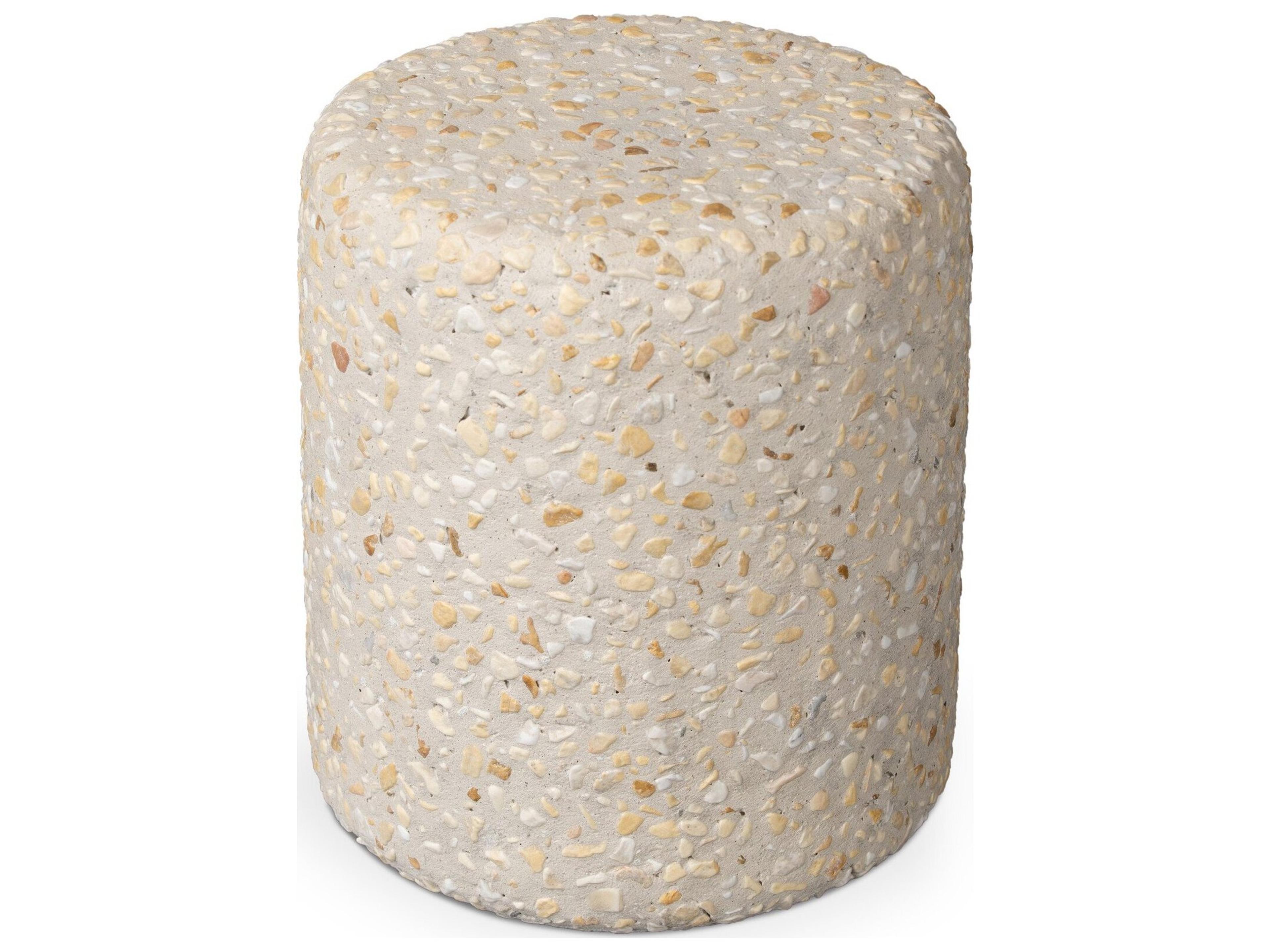 Four Hands Outdoor Constantine Orlan Pure Terrazzo Faux Stone Round End Table