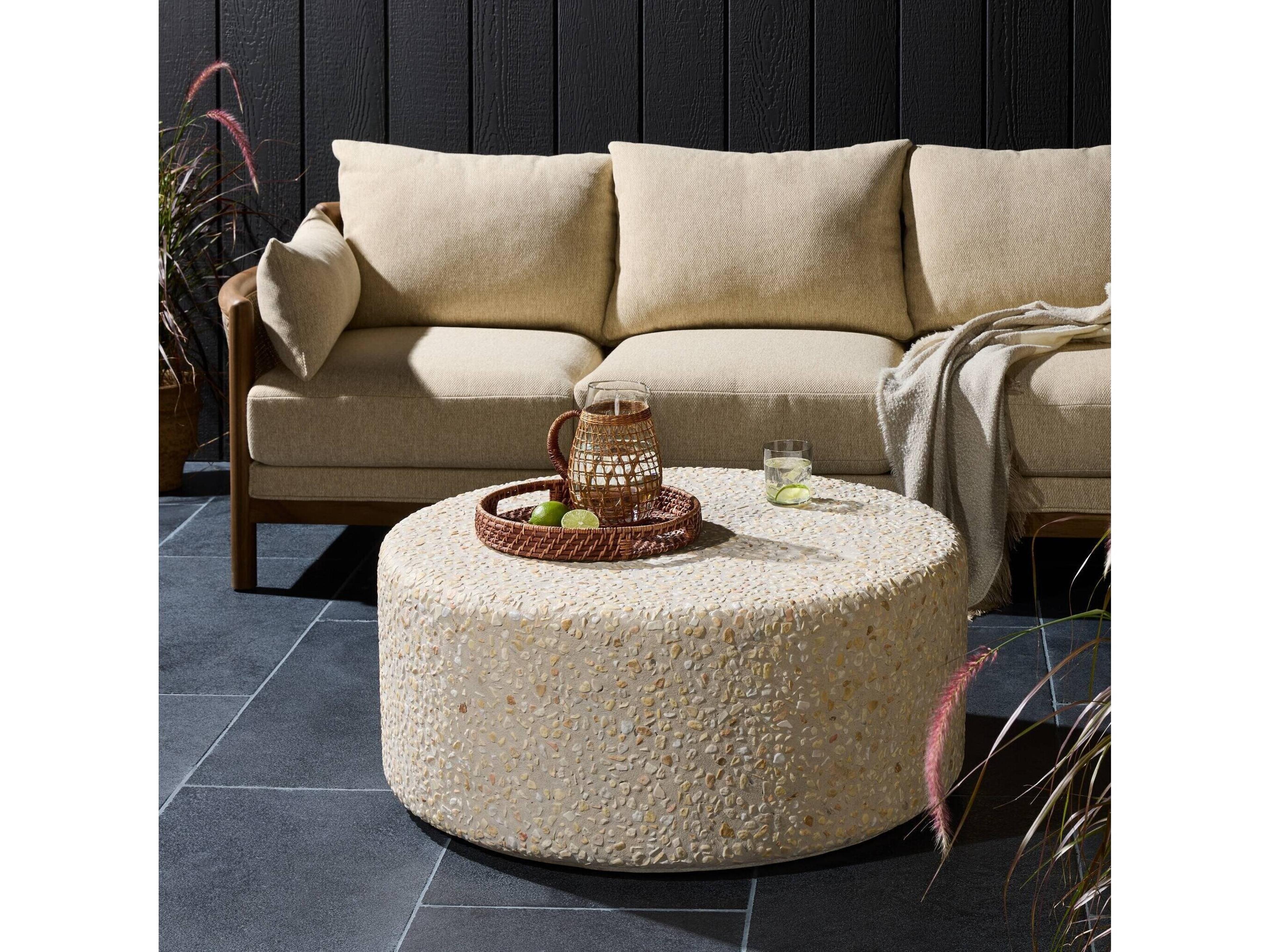 Luxecor Globetrotter Outdoor Pure Terrazzo 35.5" Round Coffee Table