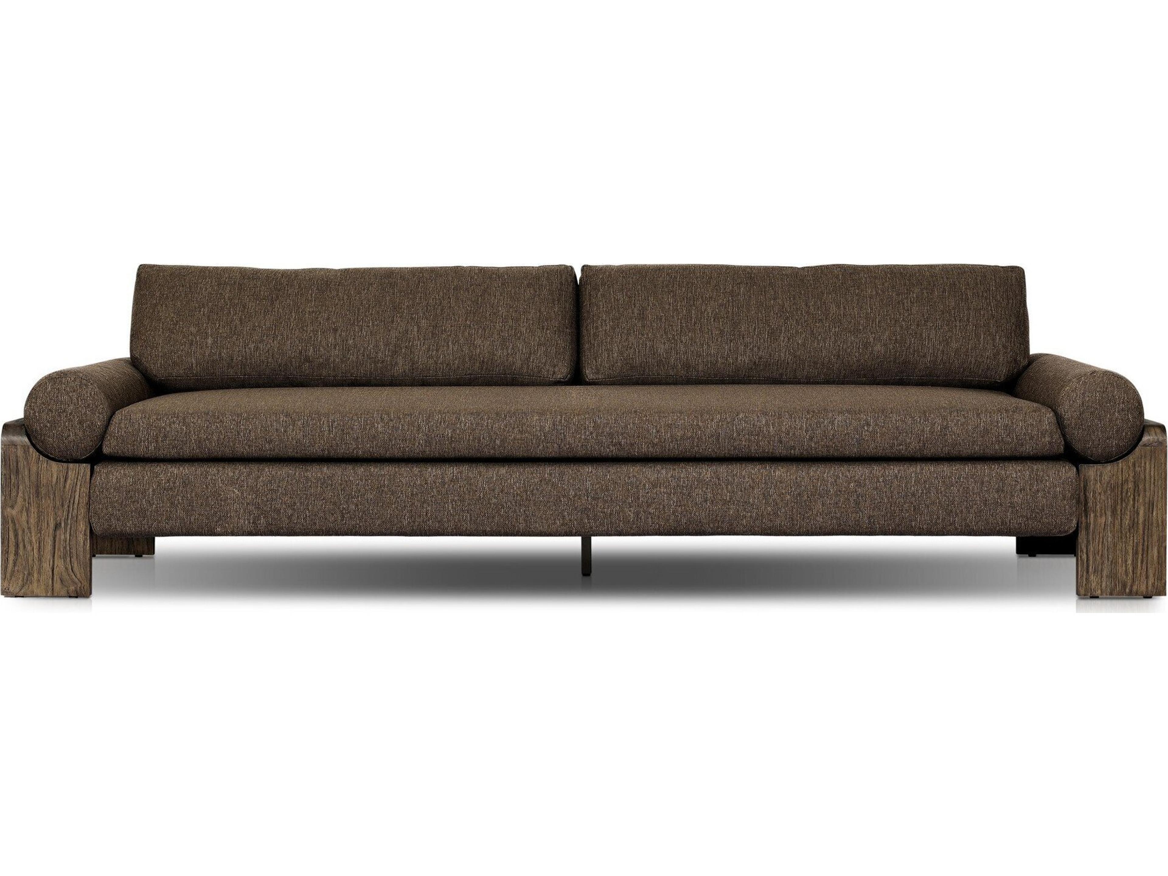 Four Hands Outdoor Pembrook Joette Ellor Brown Stained Saddle Polypropylene Cushion Sofa