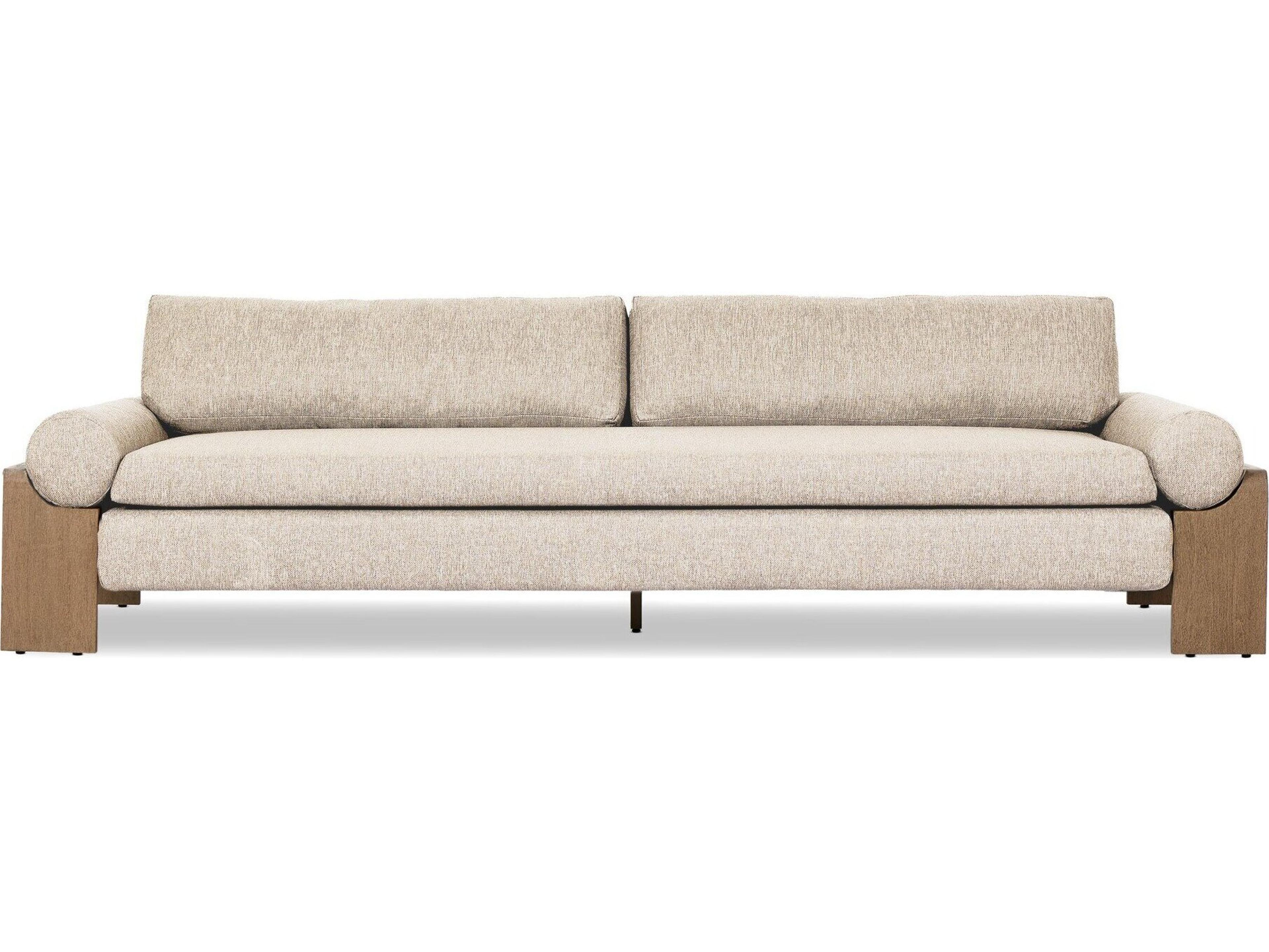 Four Hands Outdoor Pembrook Joette Ellor Beige Washed Brown Fabric Cushion Sofa