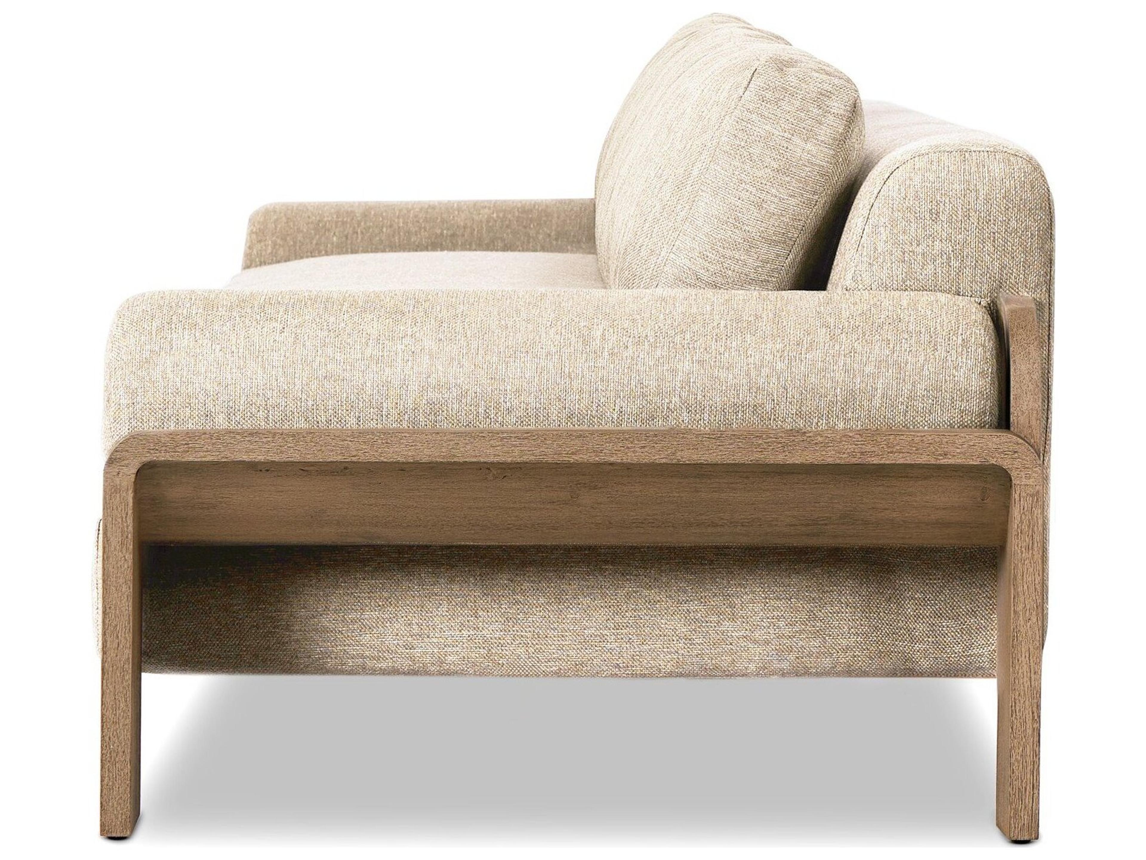 Four Hands Outdoor Pembrook Joette Ellor Beige Washed Brown Fabric Cushion Sofa