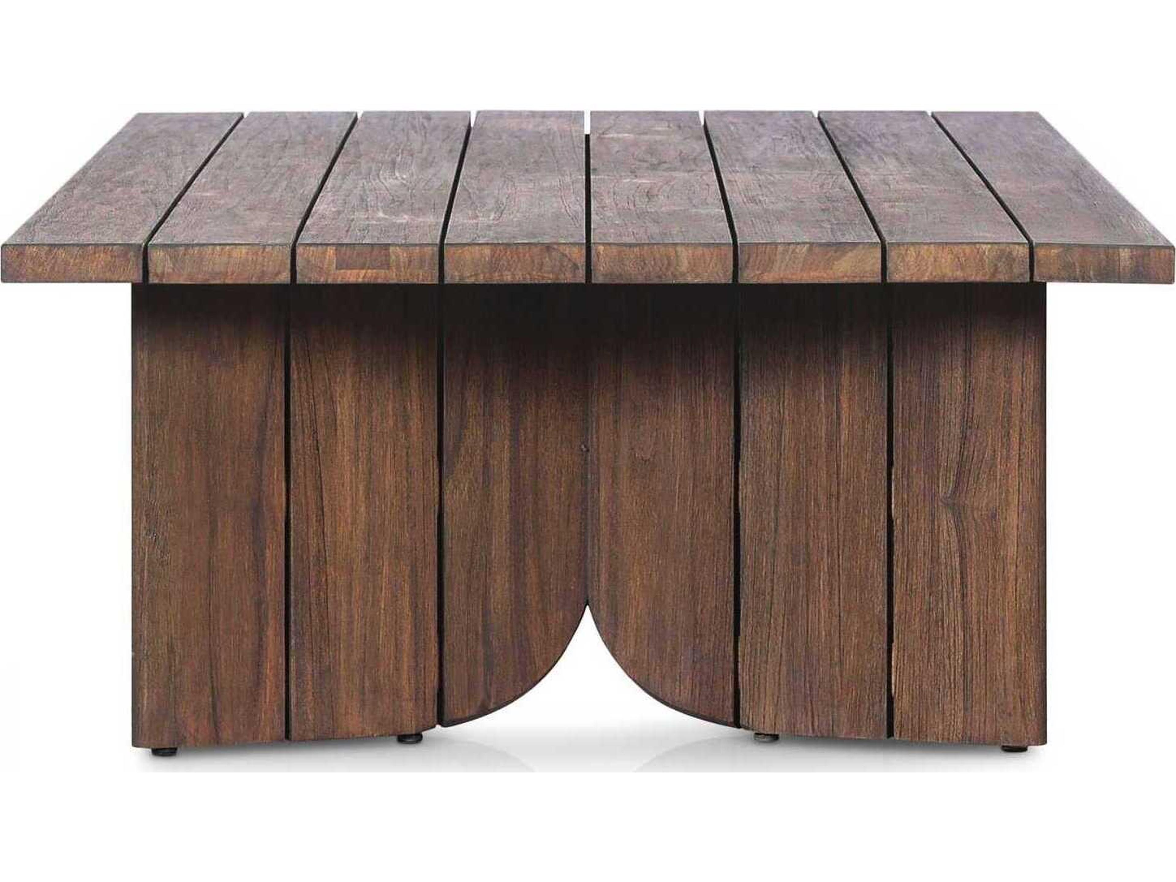 Luxecor Globetrotter Outdoor Joette Stained Saddle Brown Teak Rectangular Coffee Table