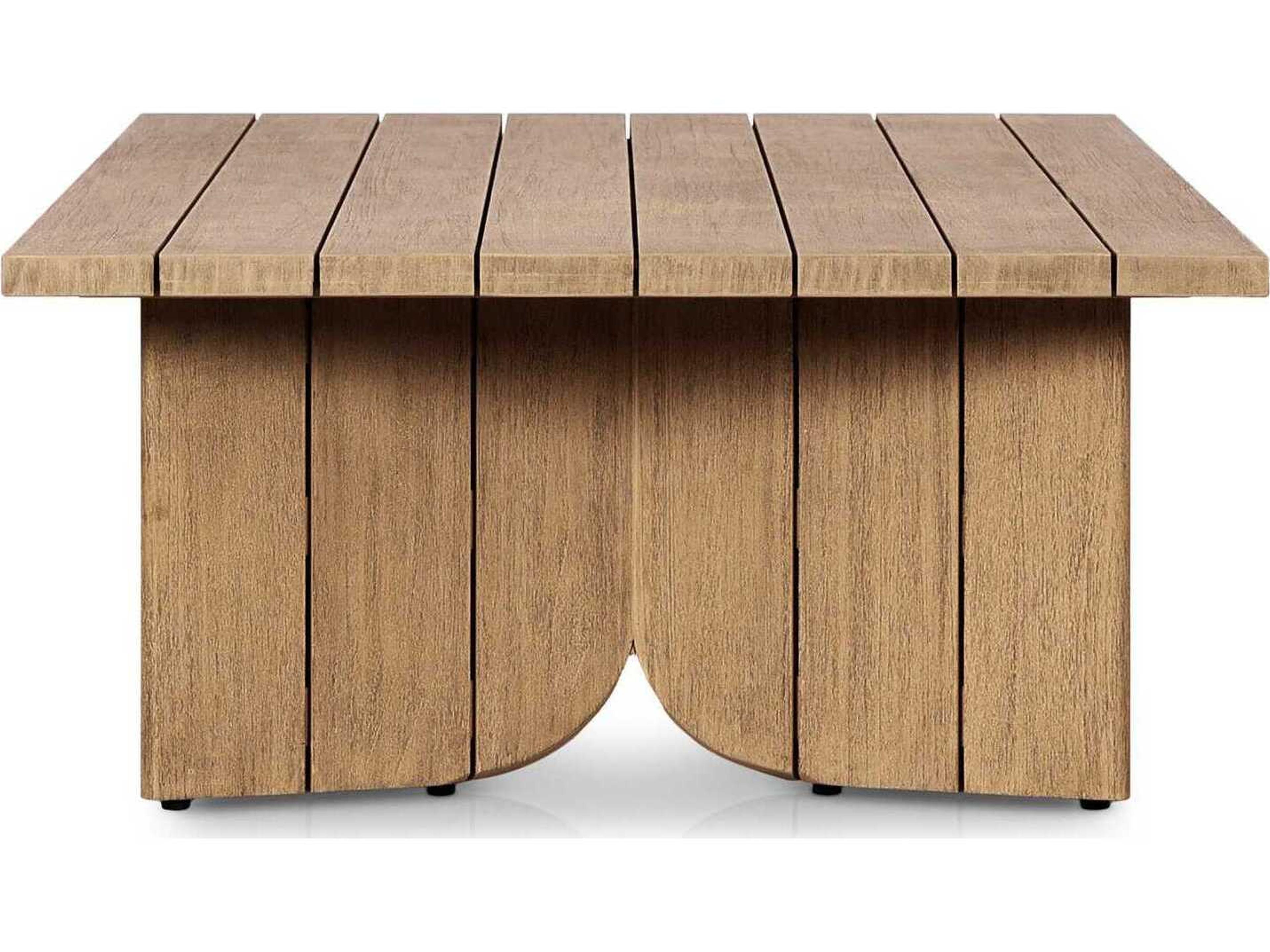 Luxecor Globetrotter Outdoor Joette Washed Brown Teak Rectangular Coffee Table