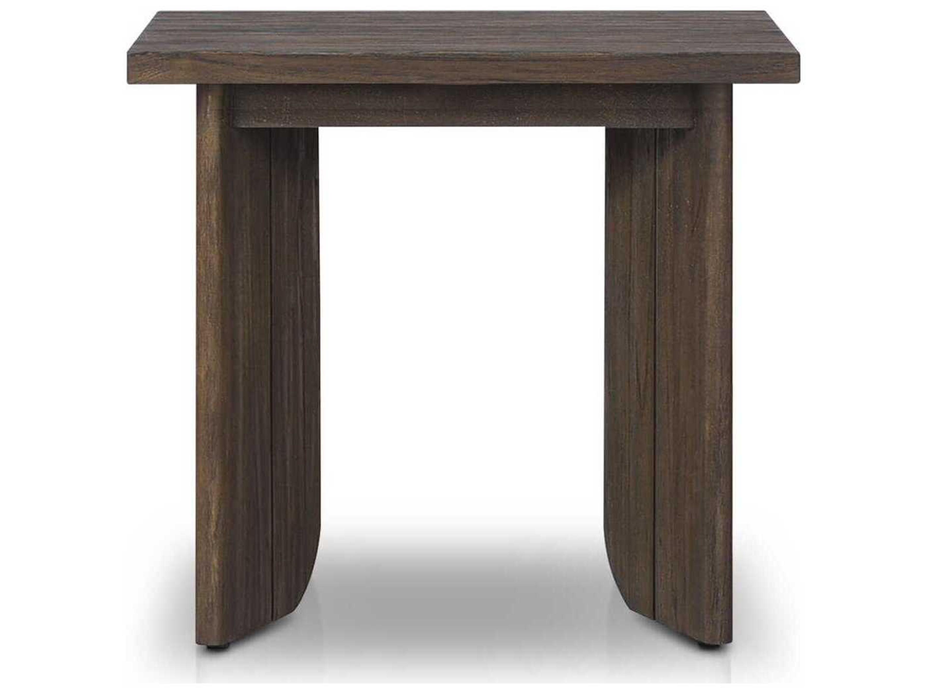 Luxecor Globetrotter Outdoor Joette Stained Saddle Brown Teak Square End Table