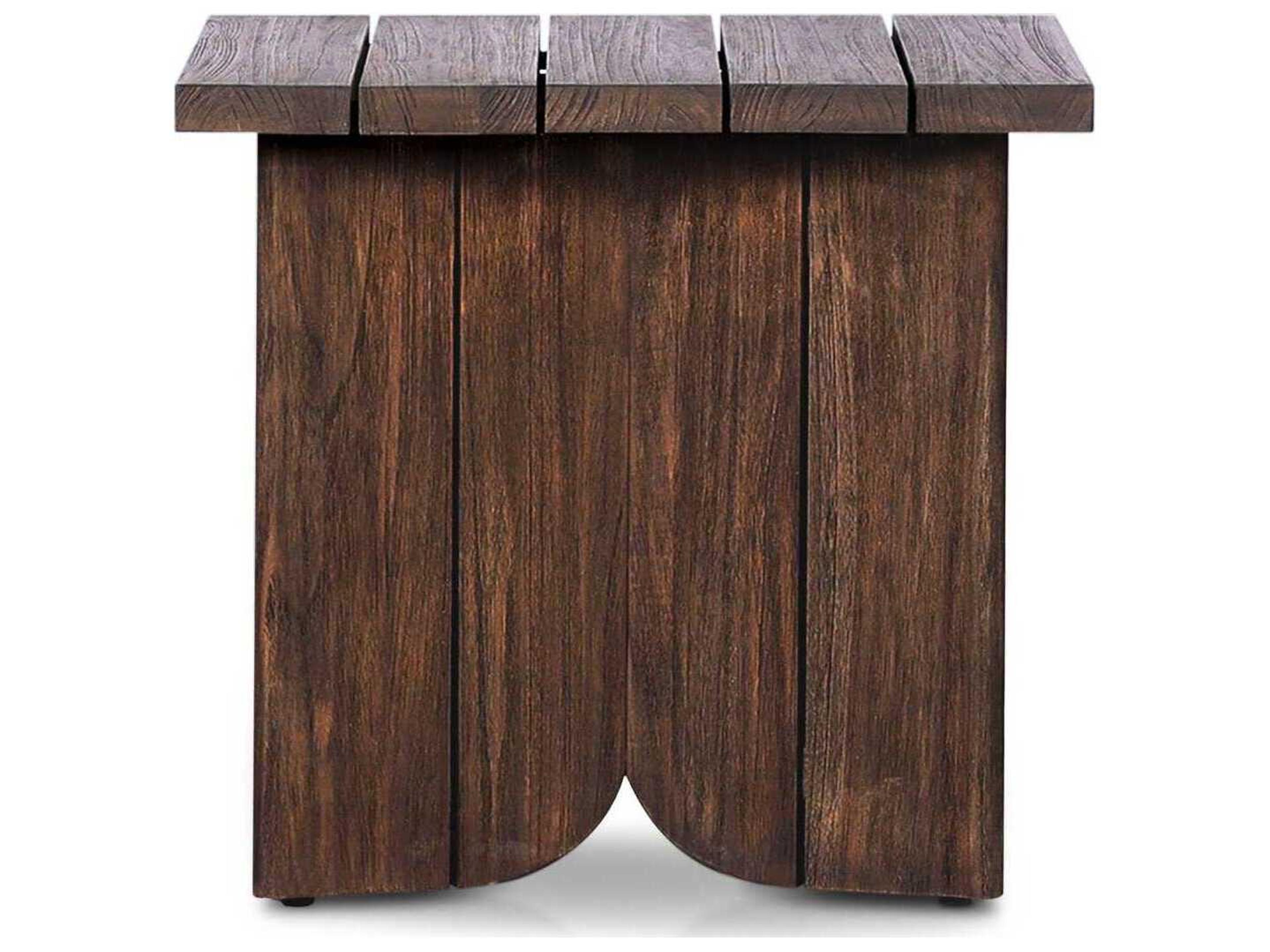 Luxecor Globetrotter Outdoor Joette Stained Saddle Brown Teak Square End Table