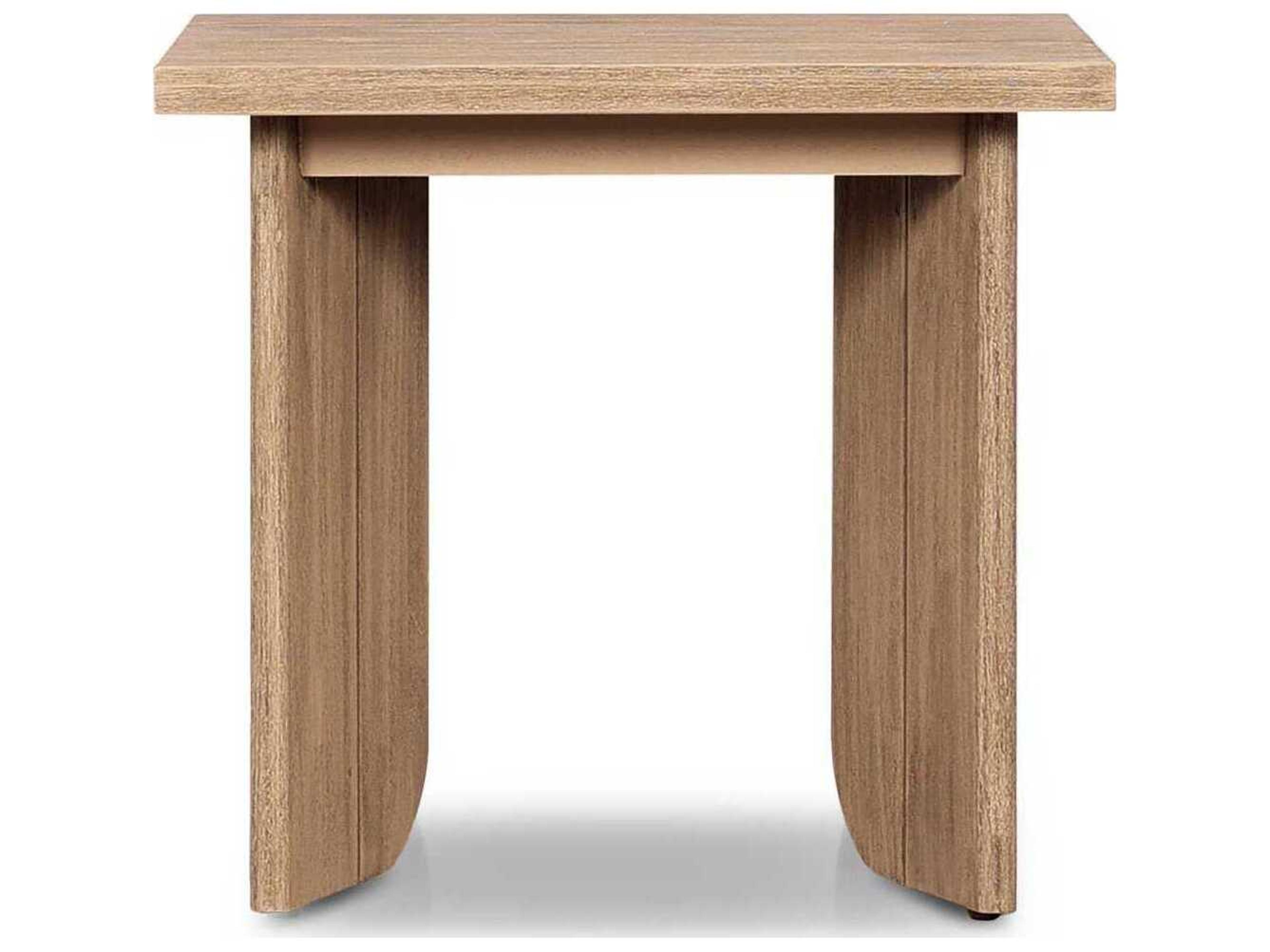 Luxecor Globetrotter Outdoor Joette Washed Brown Teak Square End Table