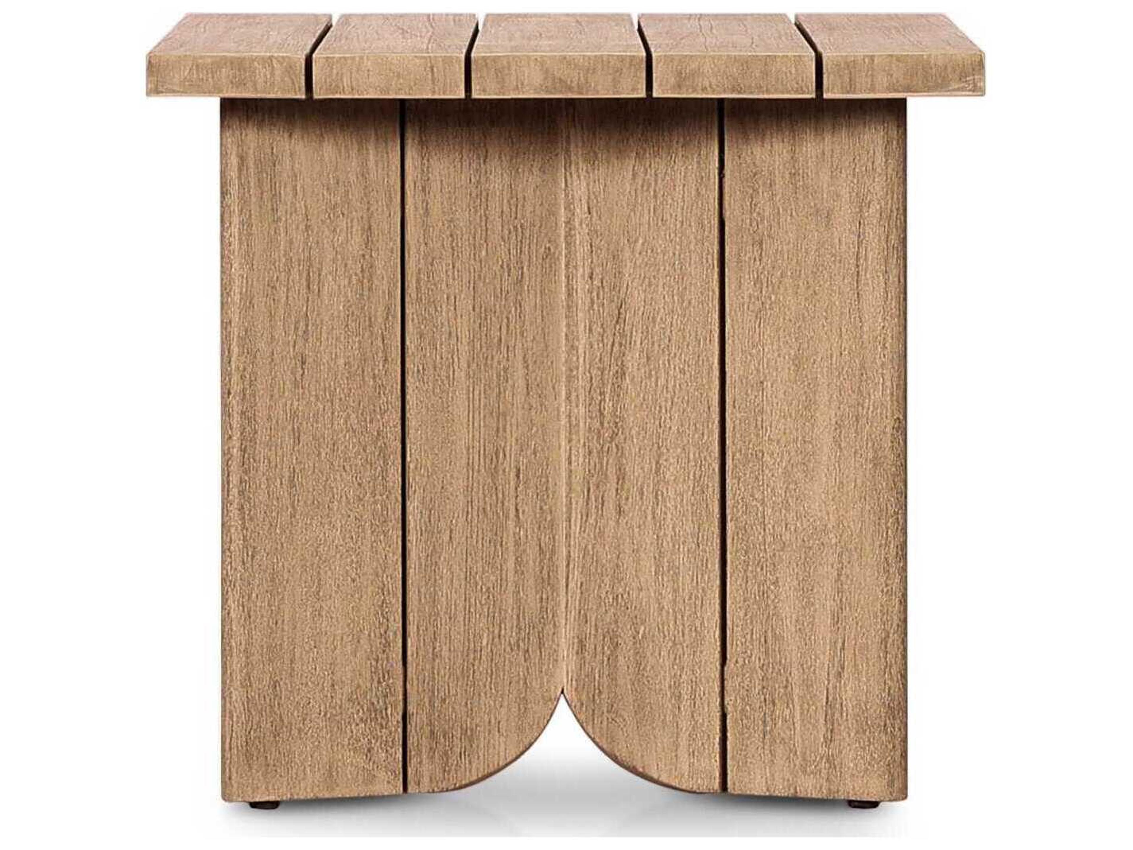 Luxecor Globetrotter Outdoor Joette Washed Brown Teak Square End Table