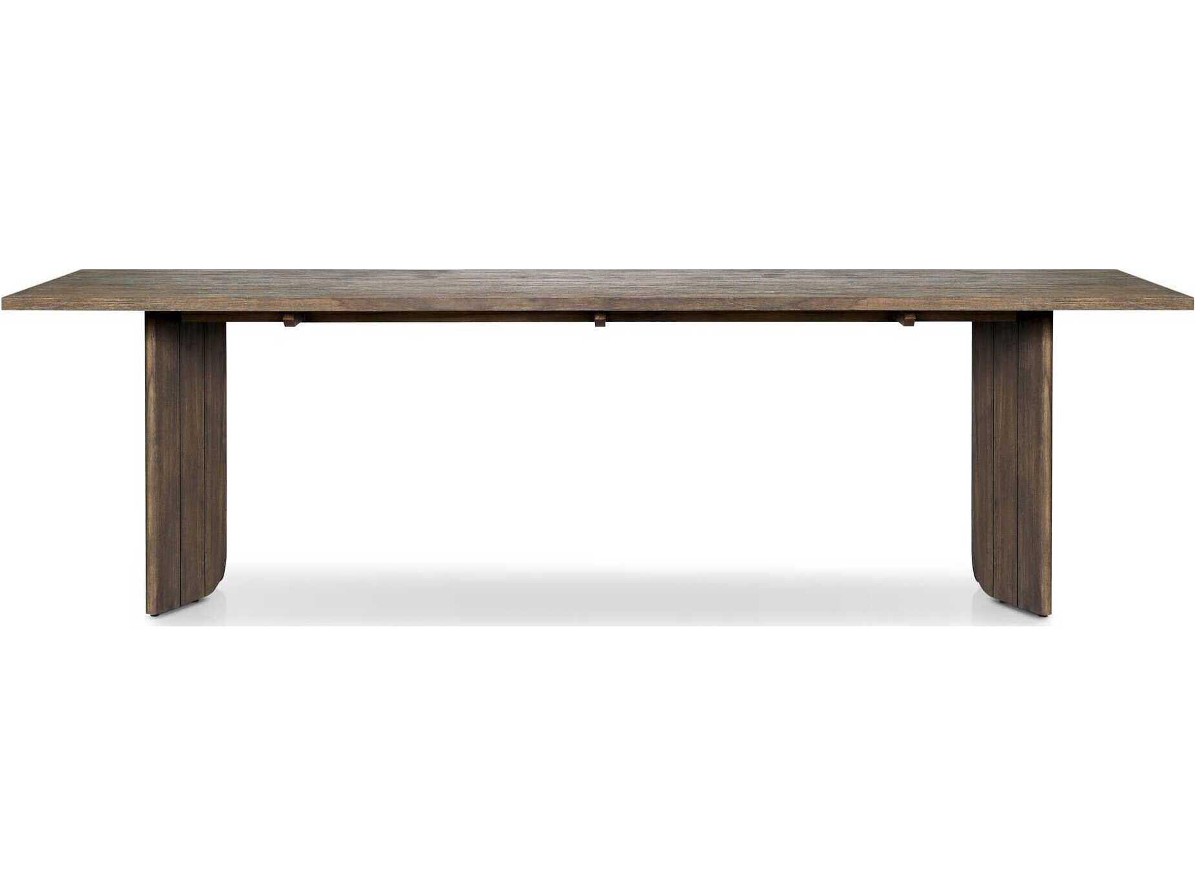 Luxecor Globetrotter Outdoor Joette Stained Saddle Brown Teak Rectangular Dining Table