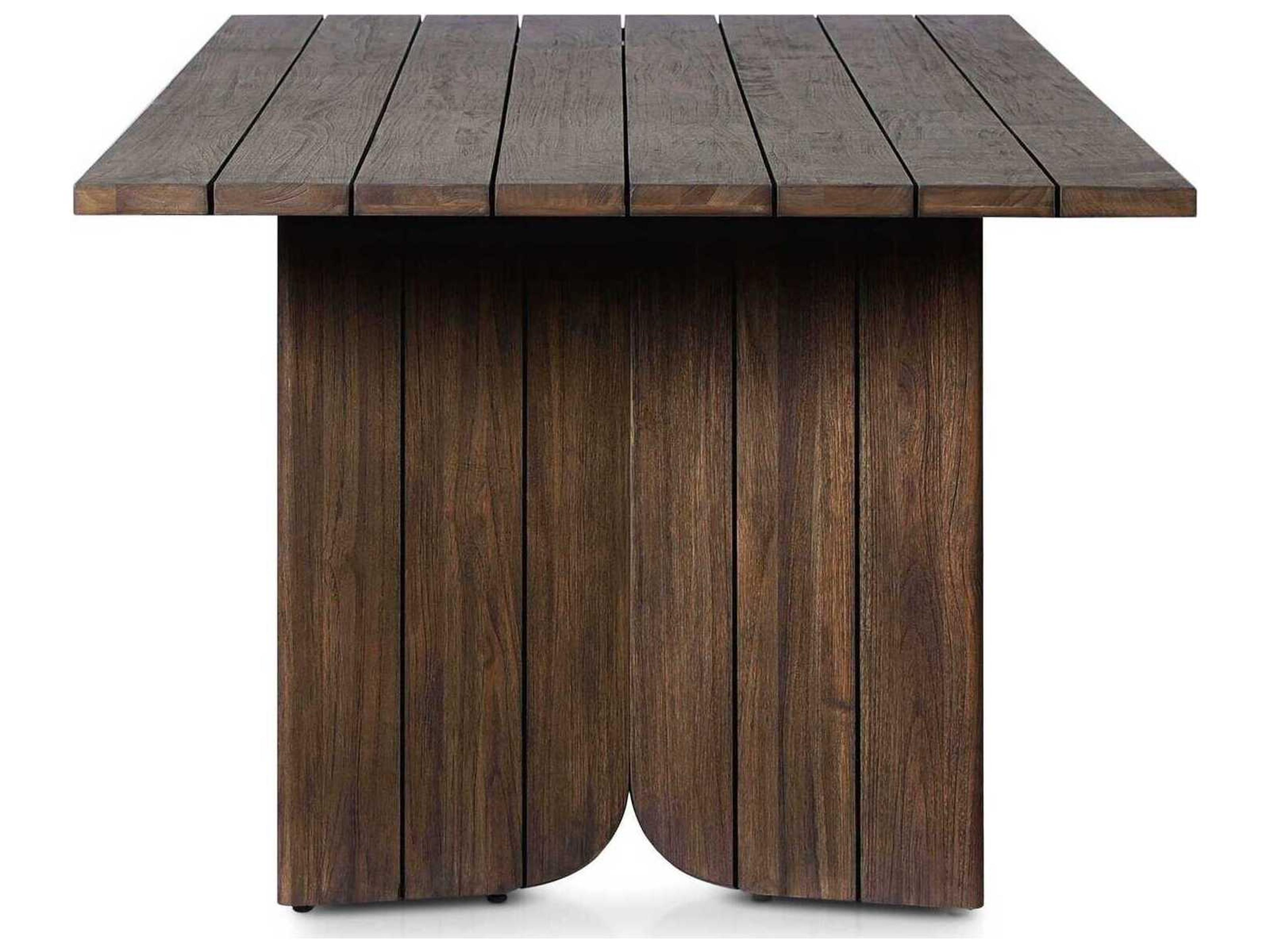 Luxecor Globetrotter Outdoor Joette Stained Saddle Brown Teak Rectangular Dining Table