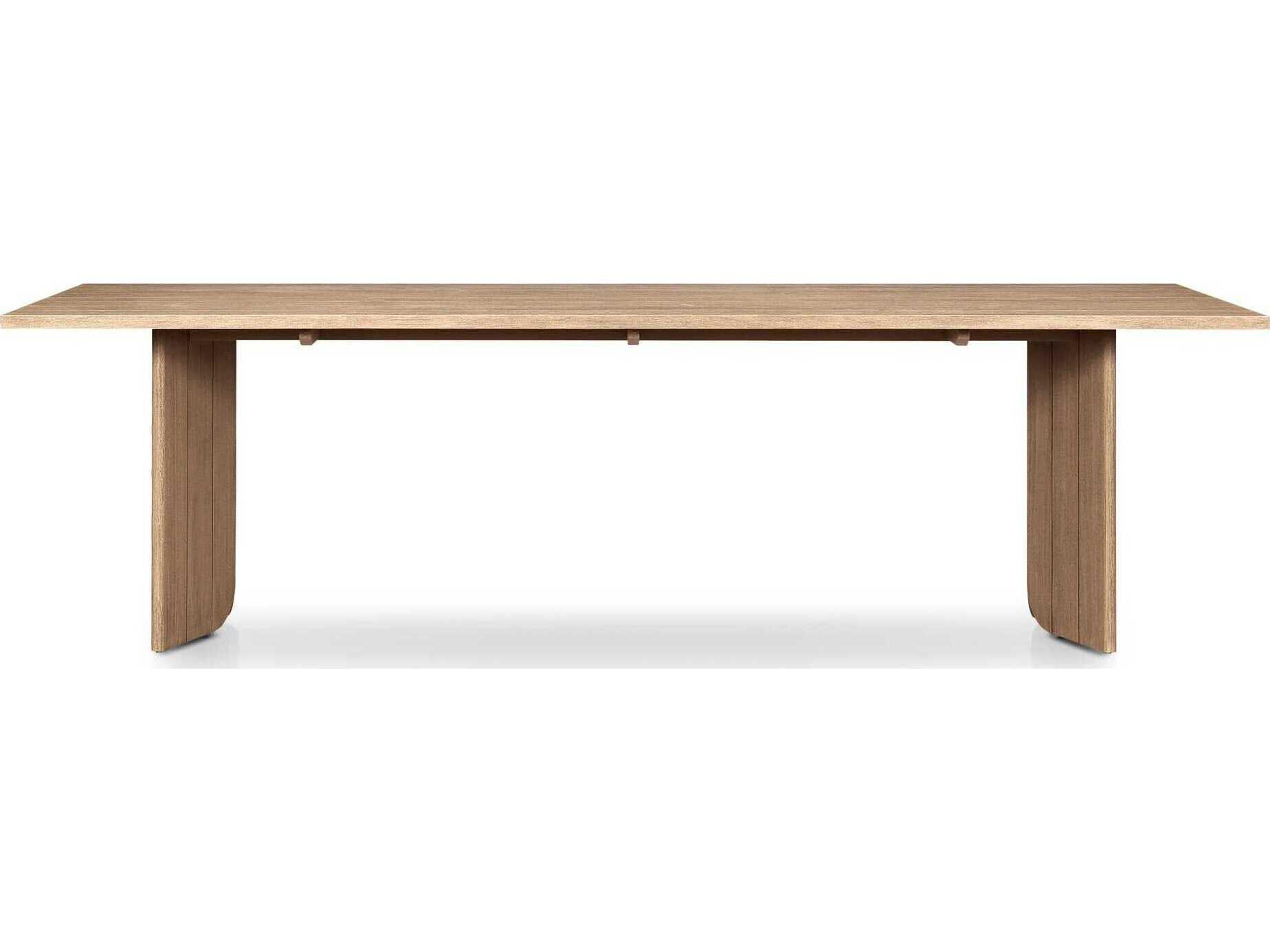 Luxecor Globetrotter Outdoor Joette Washed Brown Teak Rectangular Dining Table