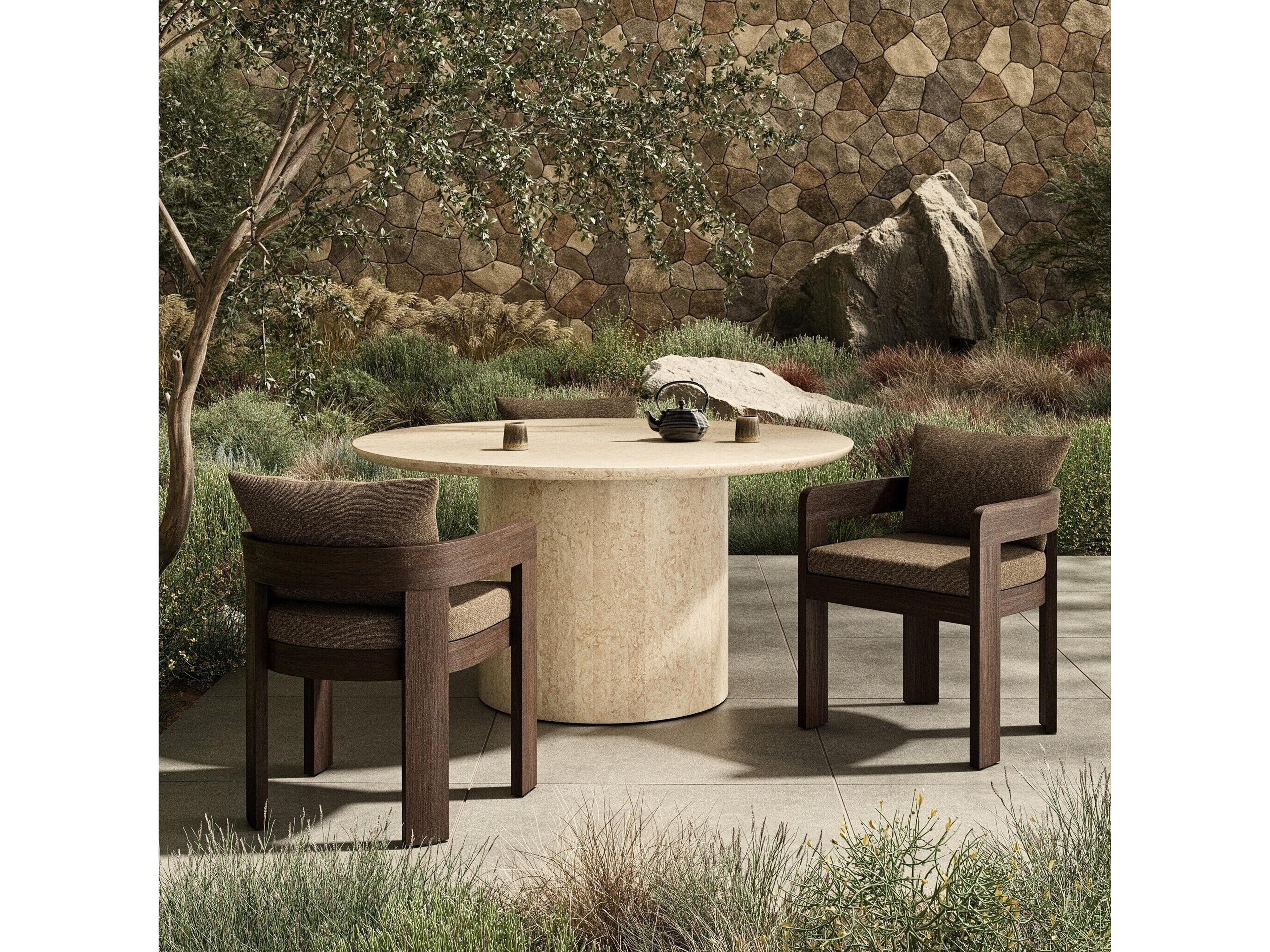 Four Hands Outdoor Providence Hawkins  Swivel Chair - Faye Cream