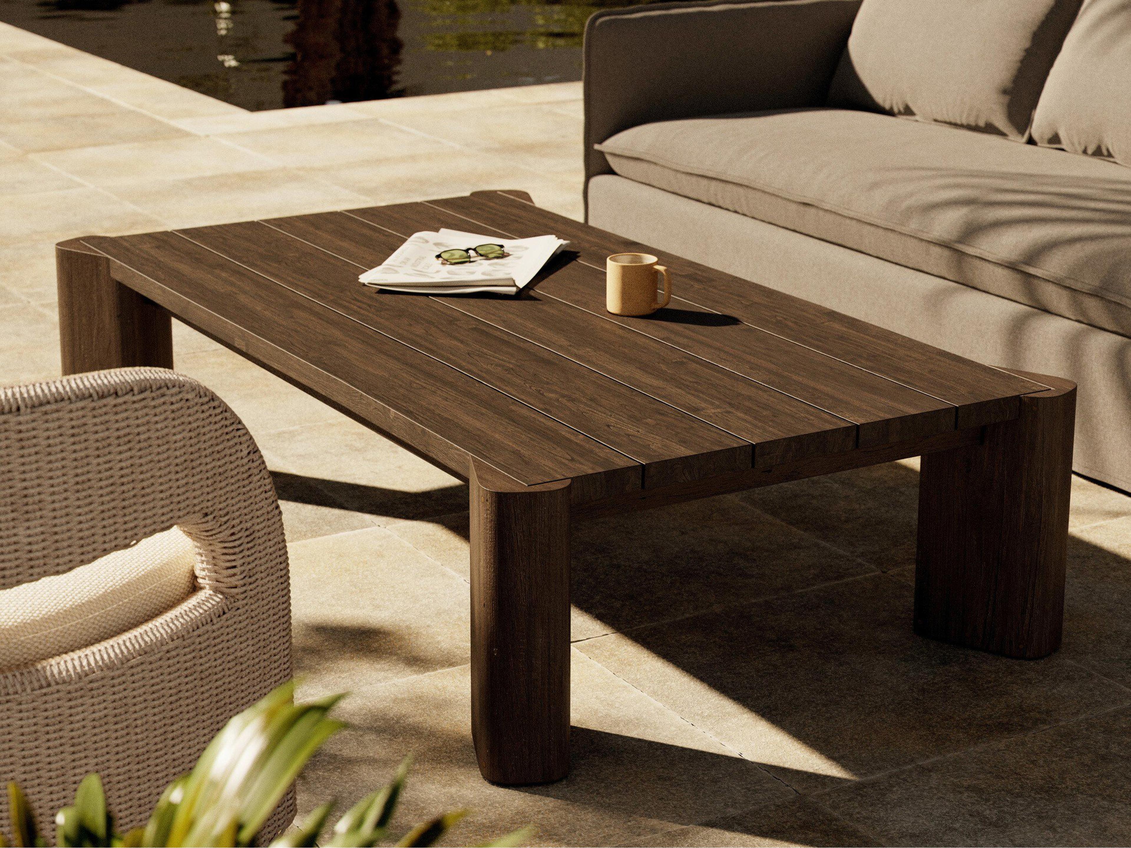 Luxecor Globetrotter Outdoor Soho Stained Heritage Brown Teak Rectangular Coffee Table