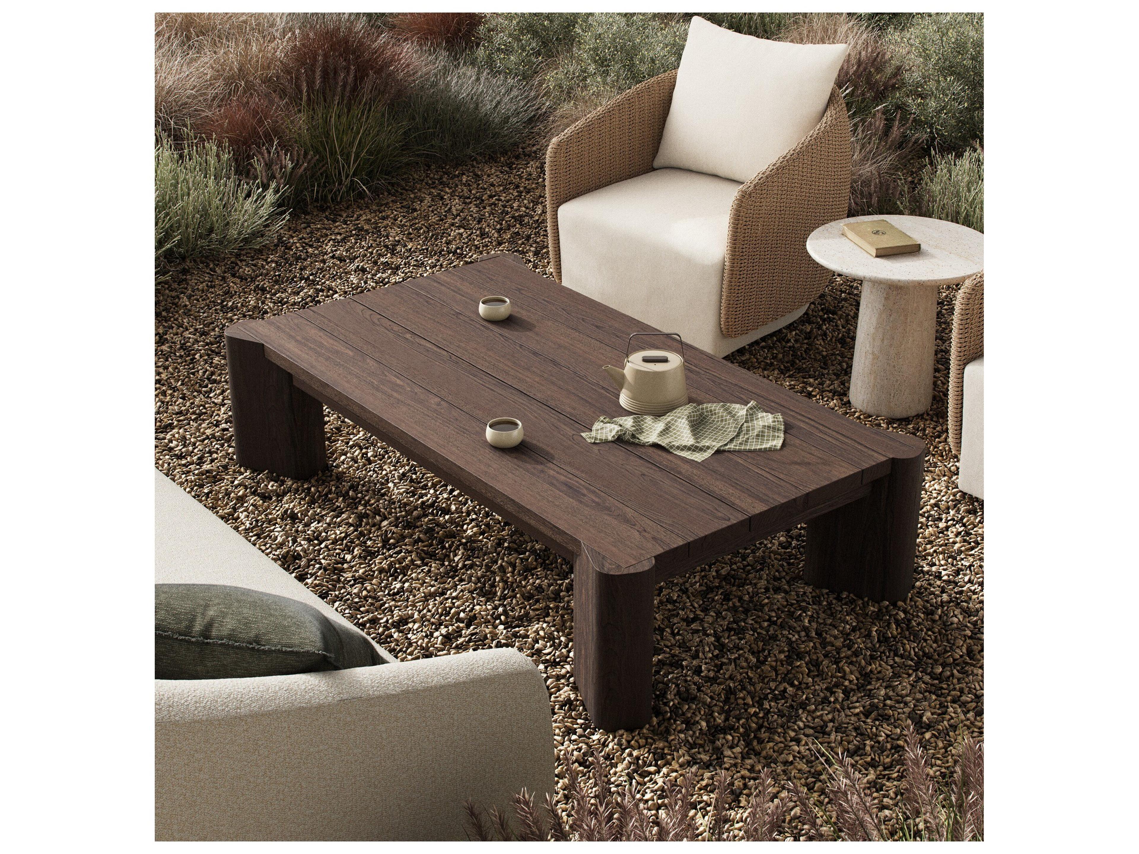 Four Hands Outdoor Soho Outdoor Coffee Table - Stained Saddle Brown