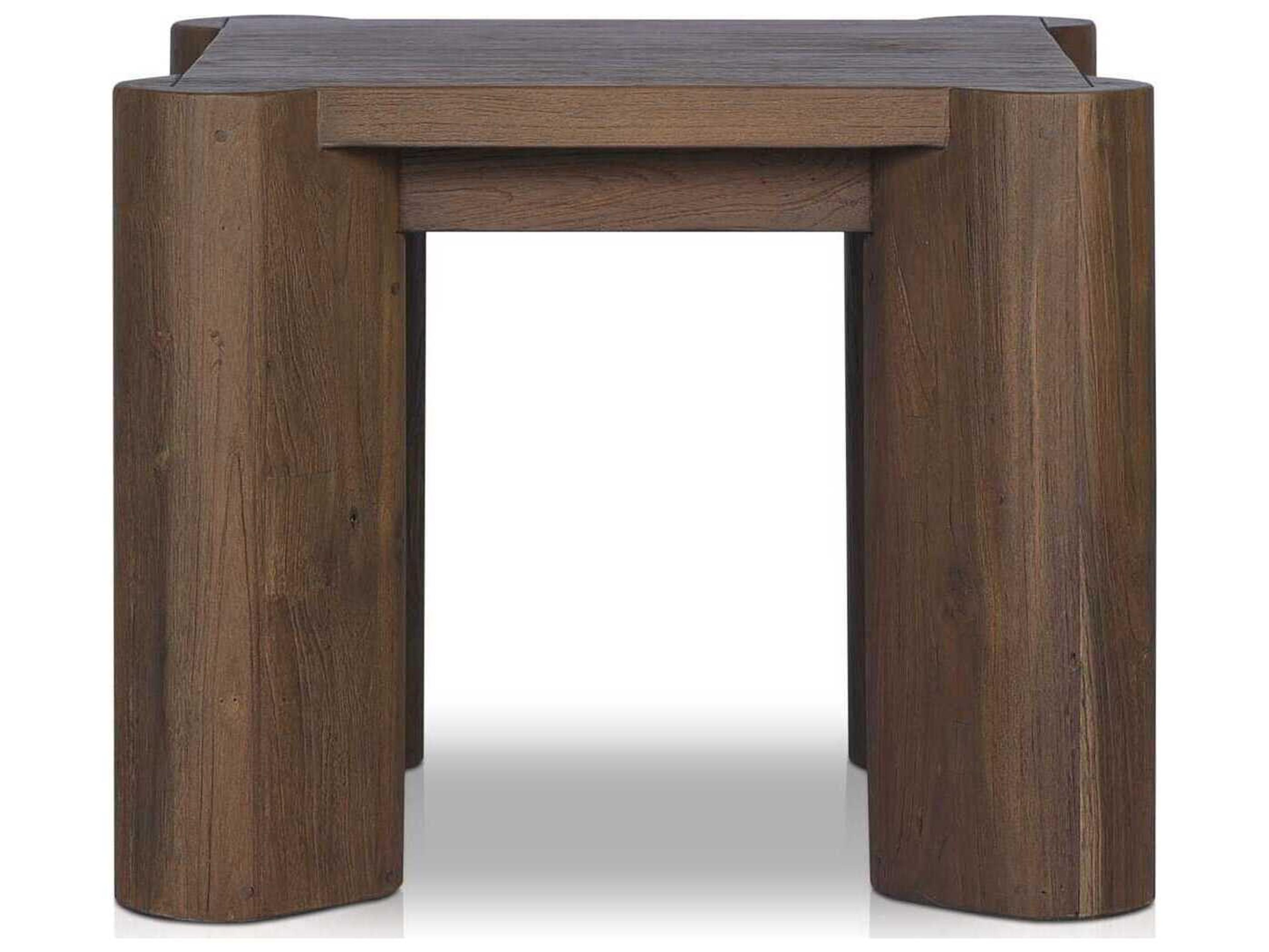 Luxecor Globetrotter Outdoor Soho Stained Heritage Brown Teak Square End Table