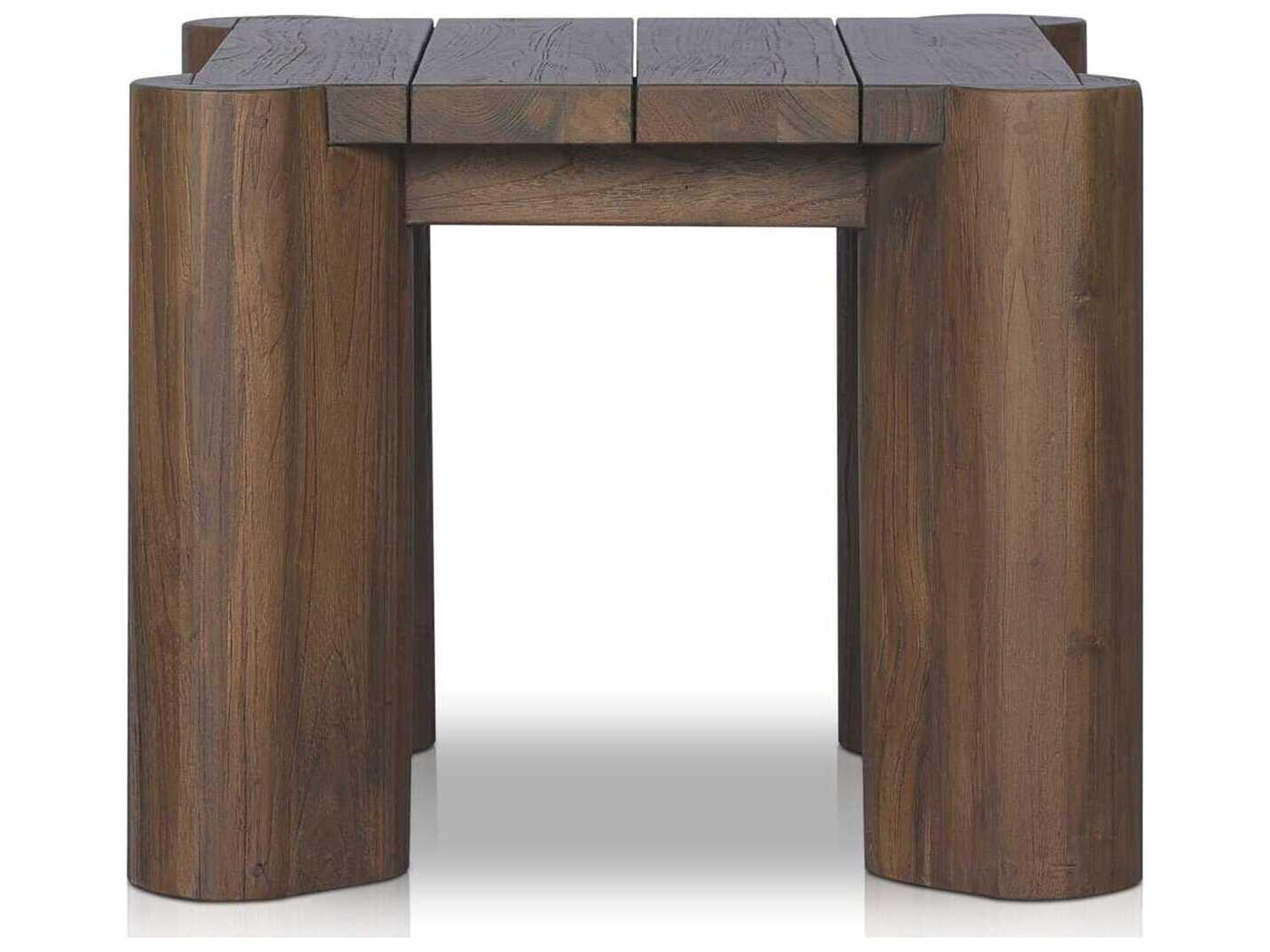 Luxecor Globetrotter Outdoor Soho Stained Heritage Brown Teak Square End Table