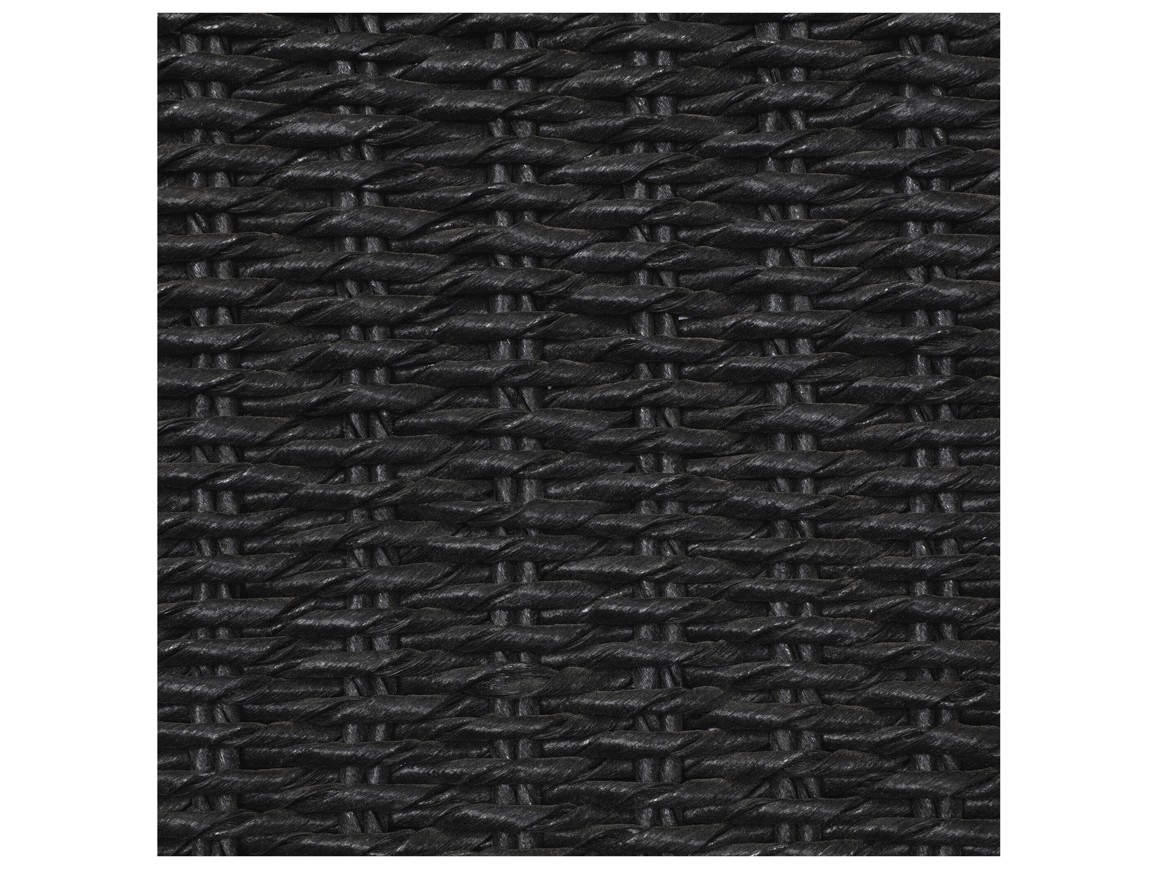 Four Hands Outdoor Grass Roots Suerte Arashi Ink Charcoal Iron Faux Black Hyacinth Polypropylene Cushion Dining Chair