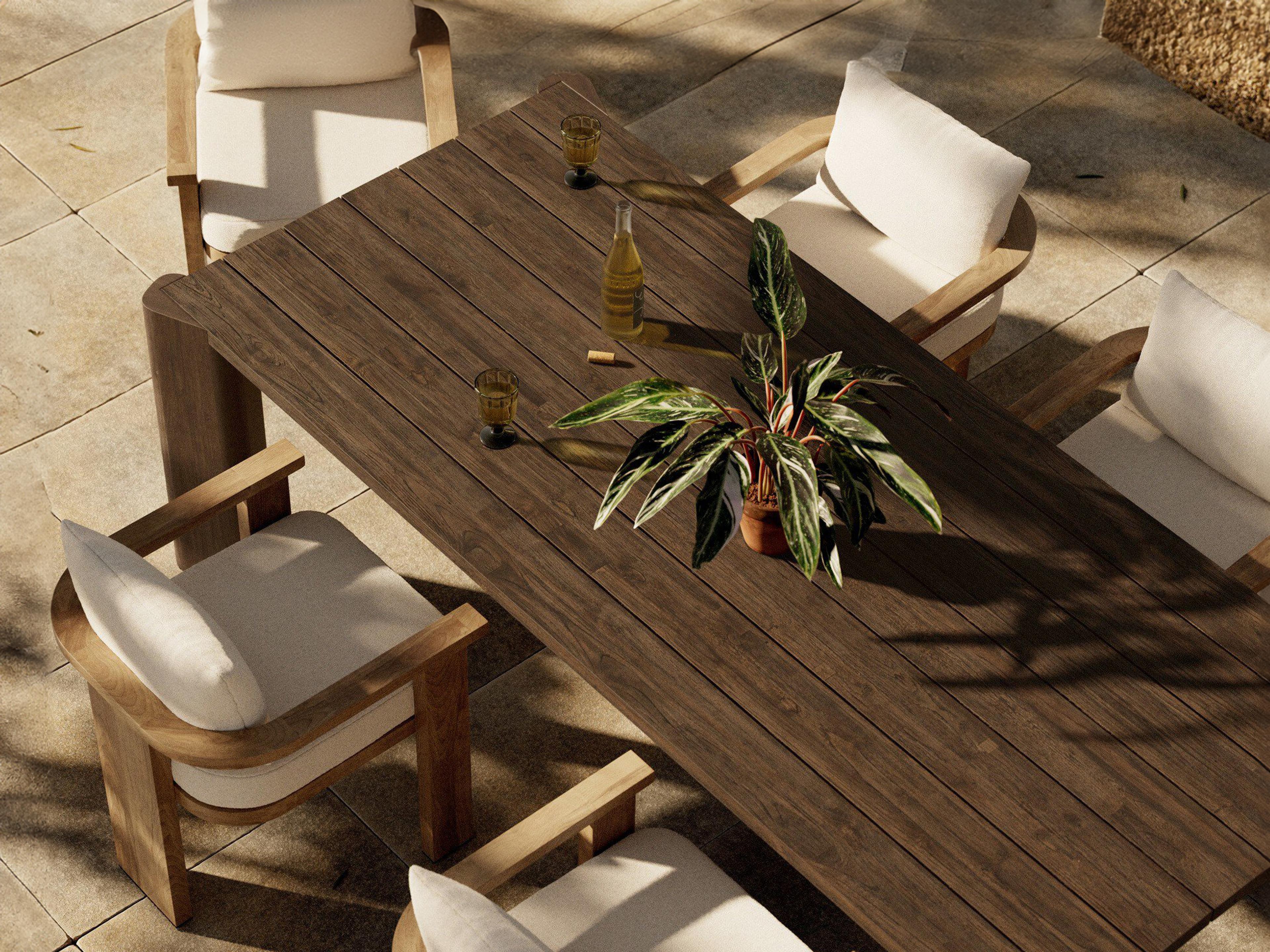Luxecor Globetrotter Outdoor Soho Stained Heritage Brown Teak Rectangular Dining Table