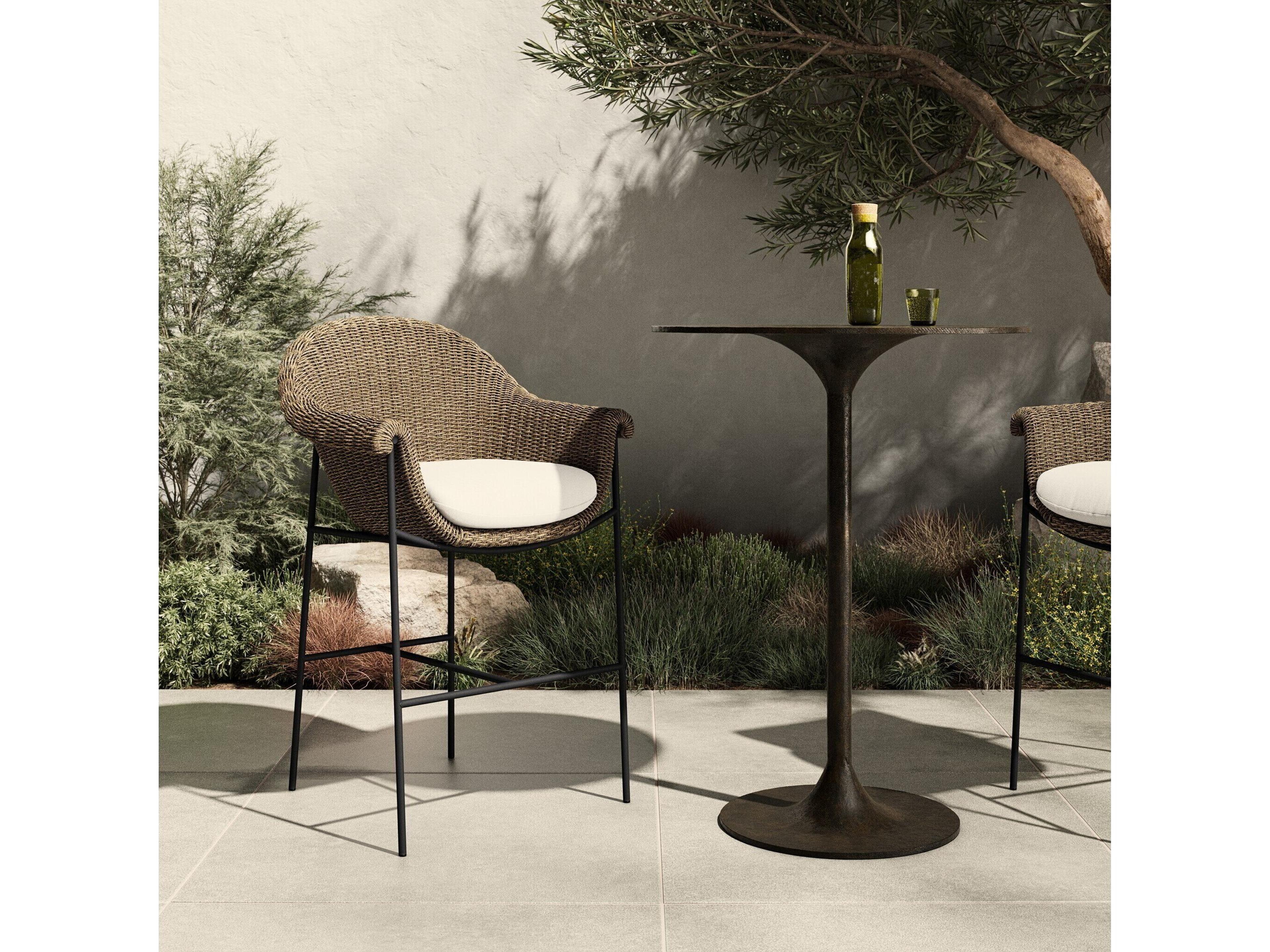 Four Hands Outdoor Rockwell Oakland Square  End Table -  Cream Marble