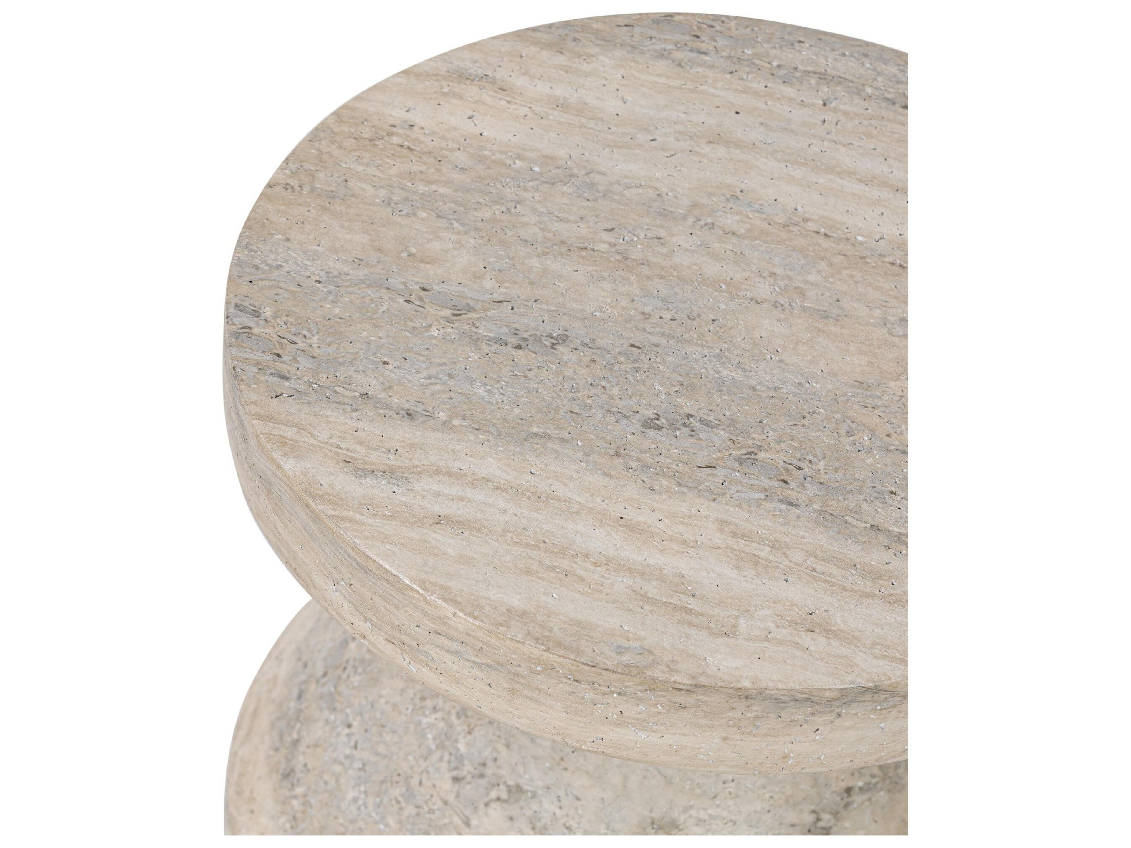 Four Hands Outdoor Chandler Textured Sandy Grey Concrete Round End Table