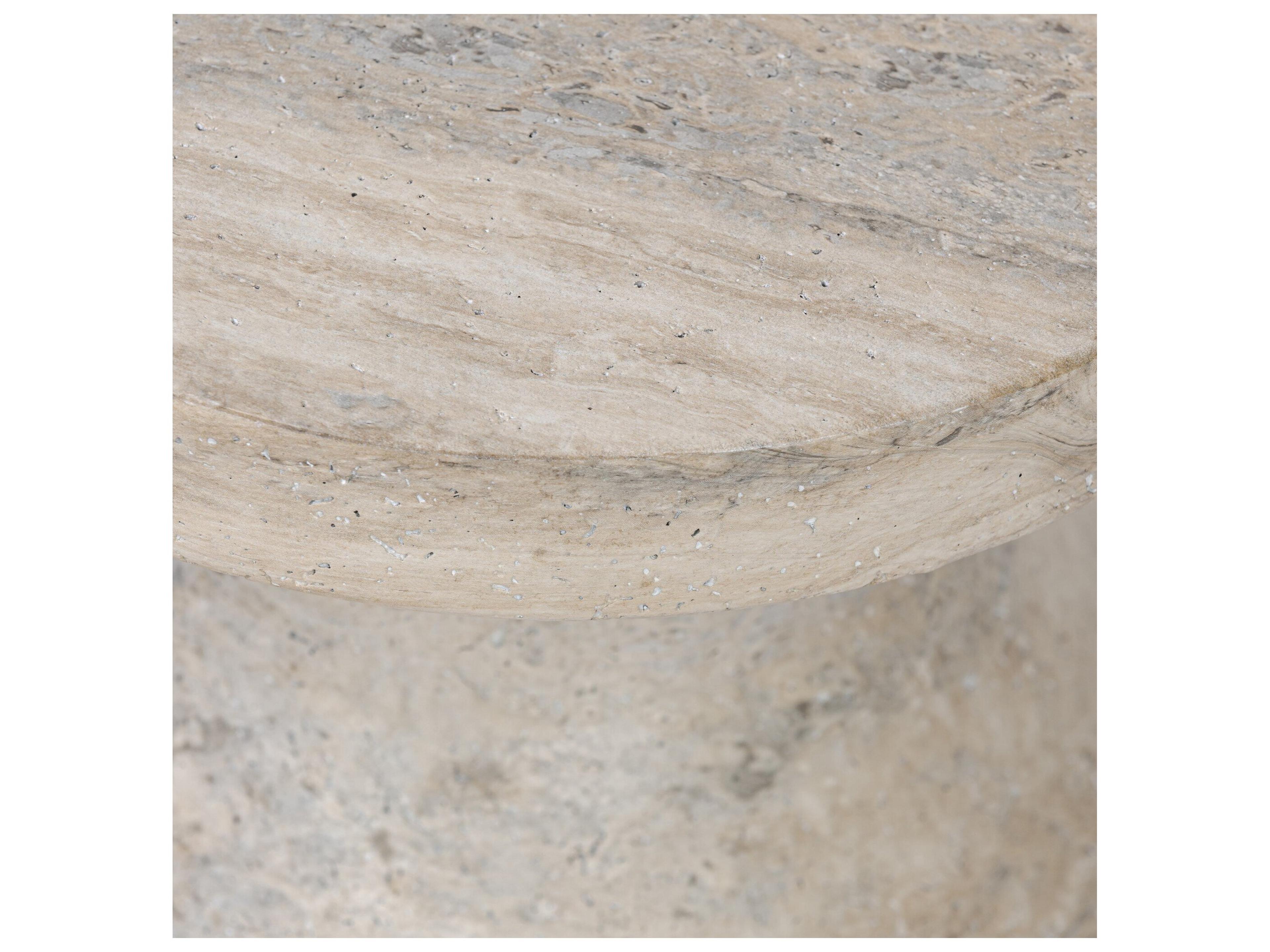 Four Hands Outdoor Chandler Textured Sandy Grey Concrete Round End Table