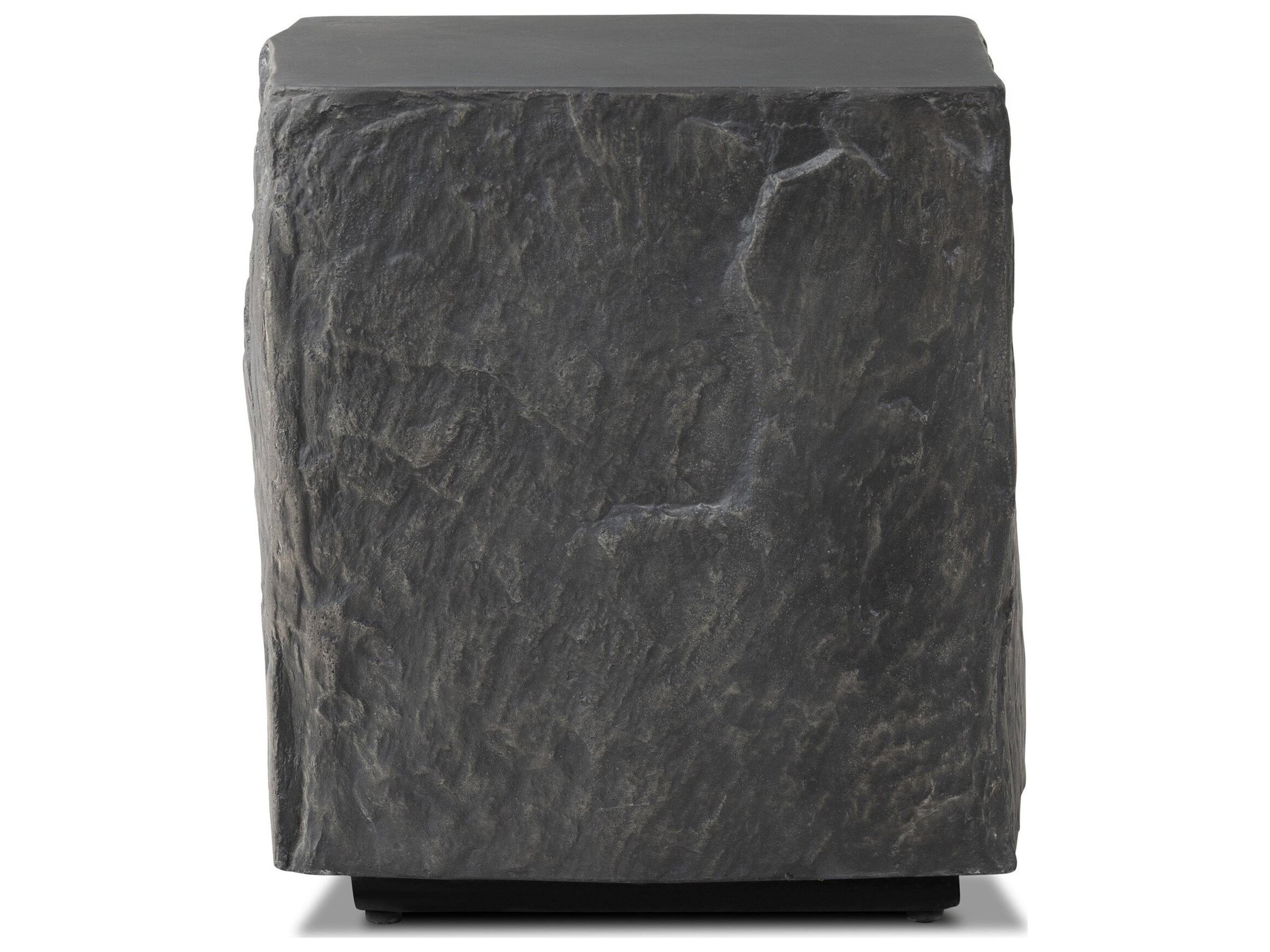 Luxecor Globetrotter Outdoor Smooth Black Concrete Square End Table