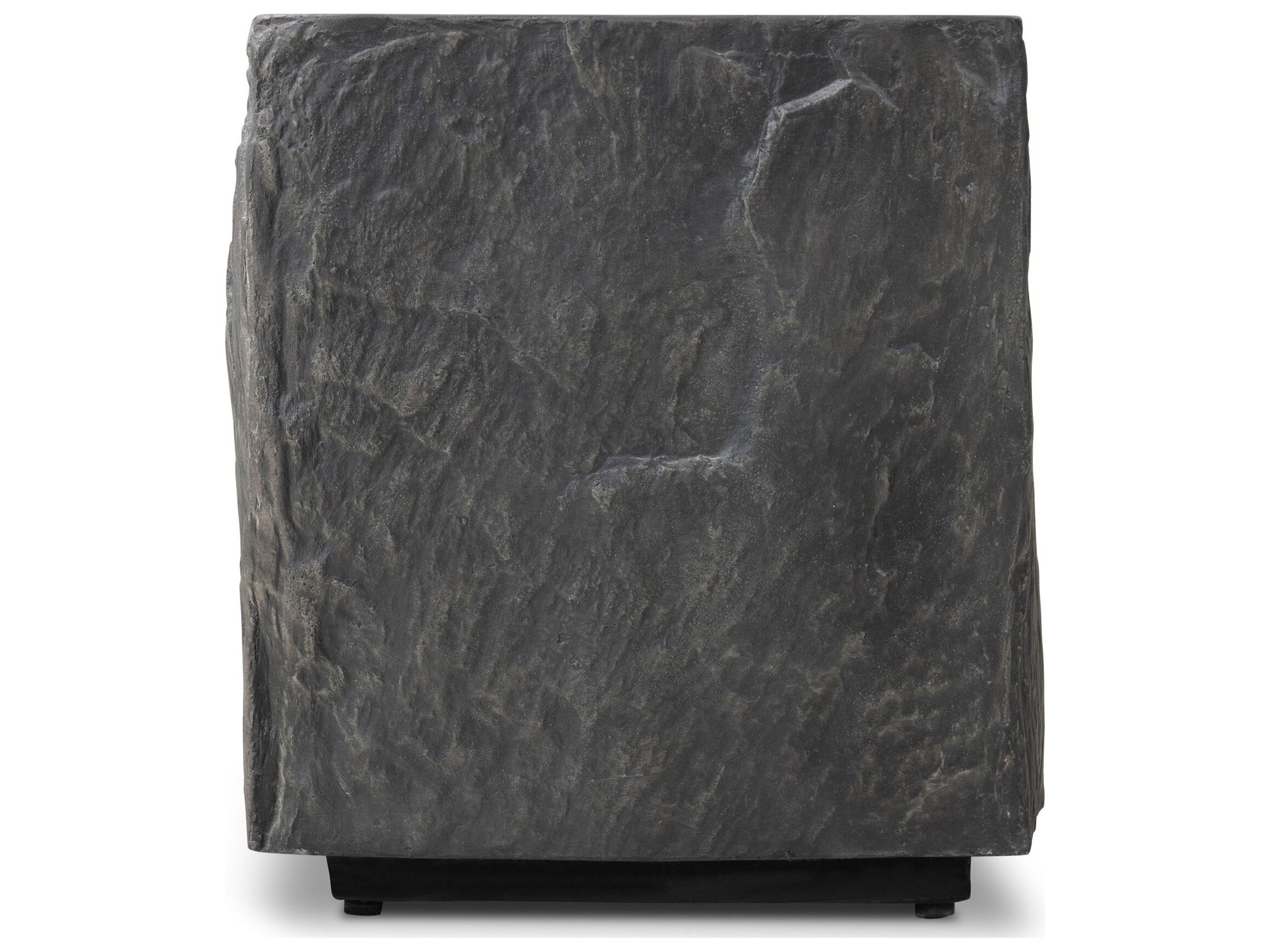 Luxecor Globetrotter Outdoor Smooth Black Concrete Square End Table