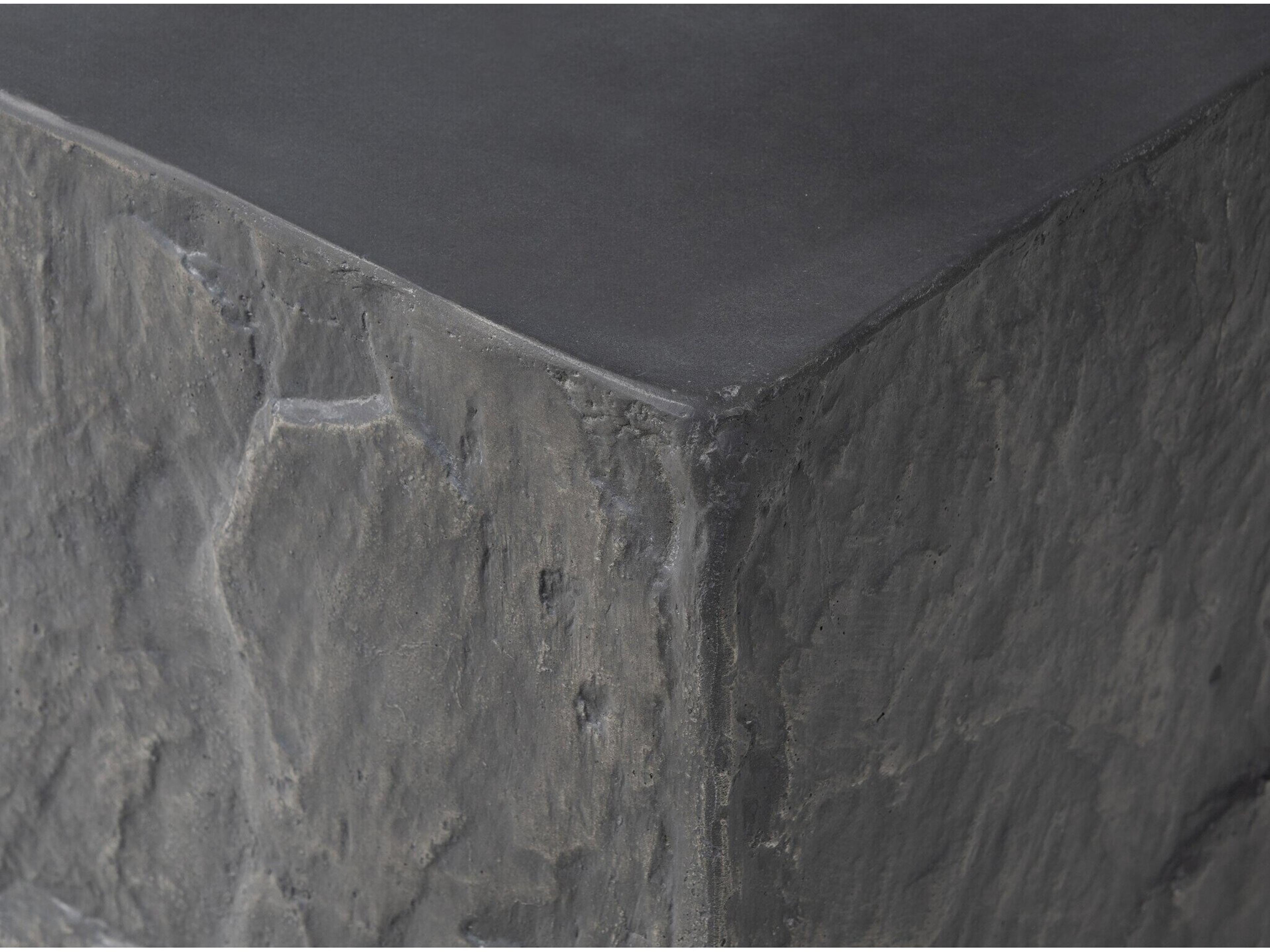 Luxecor Globetrotter Outdoor Smooth Black Concrete Square End Table