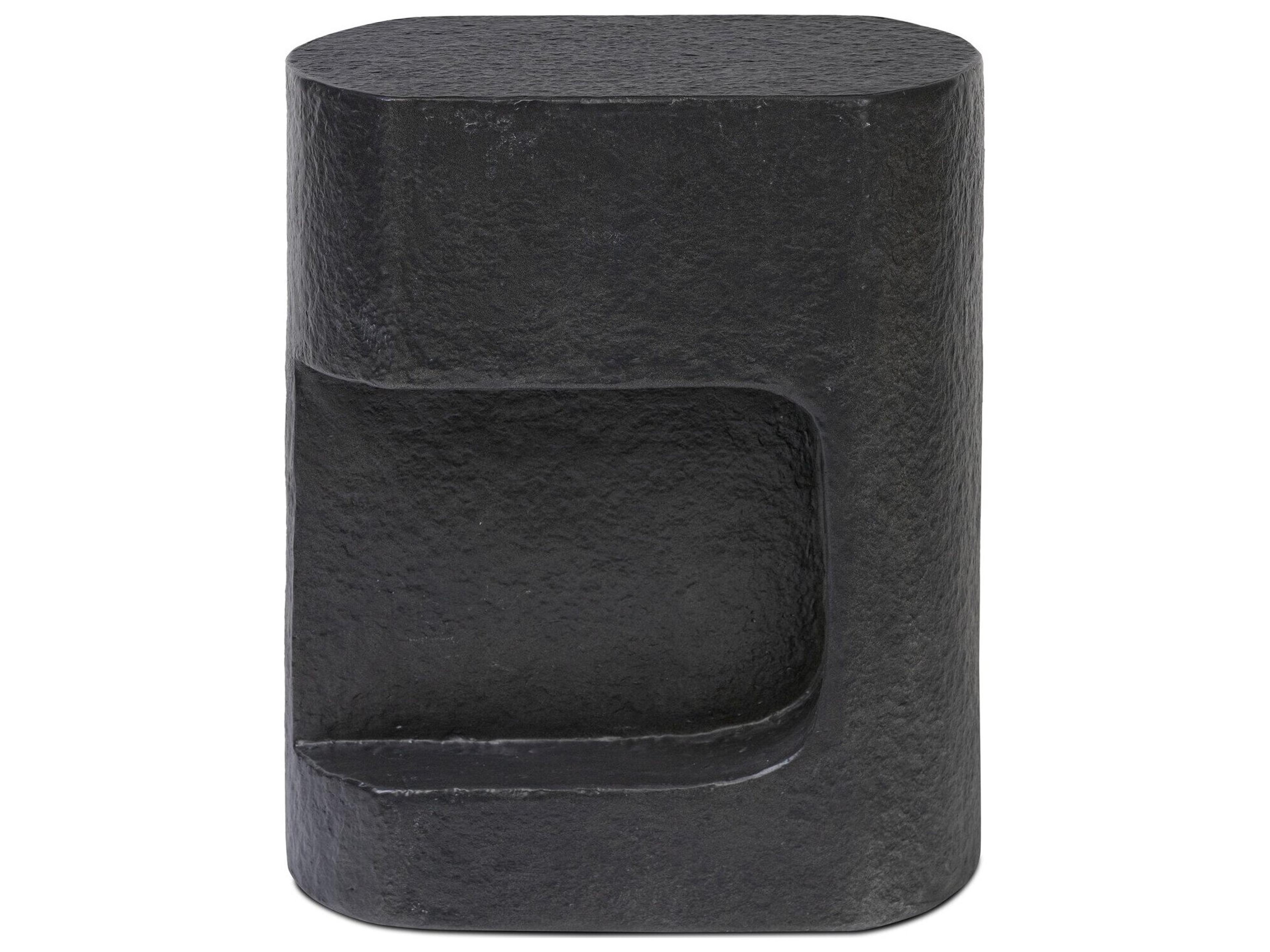 Four Hands Outdoor Chandler Distressed Graphite  Concrete Rectangular End Table