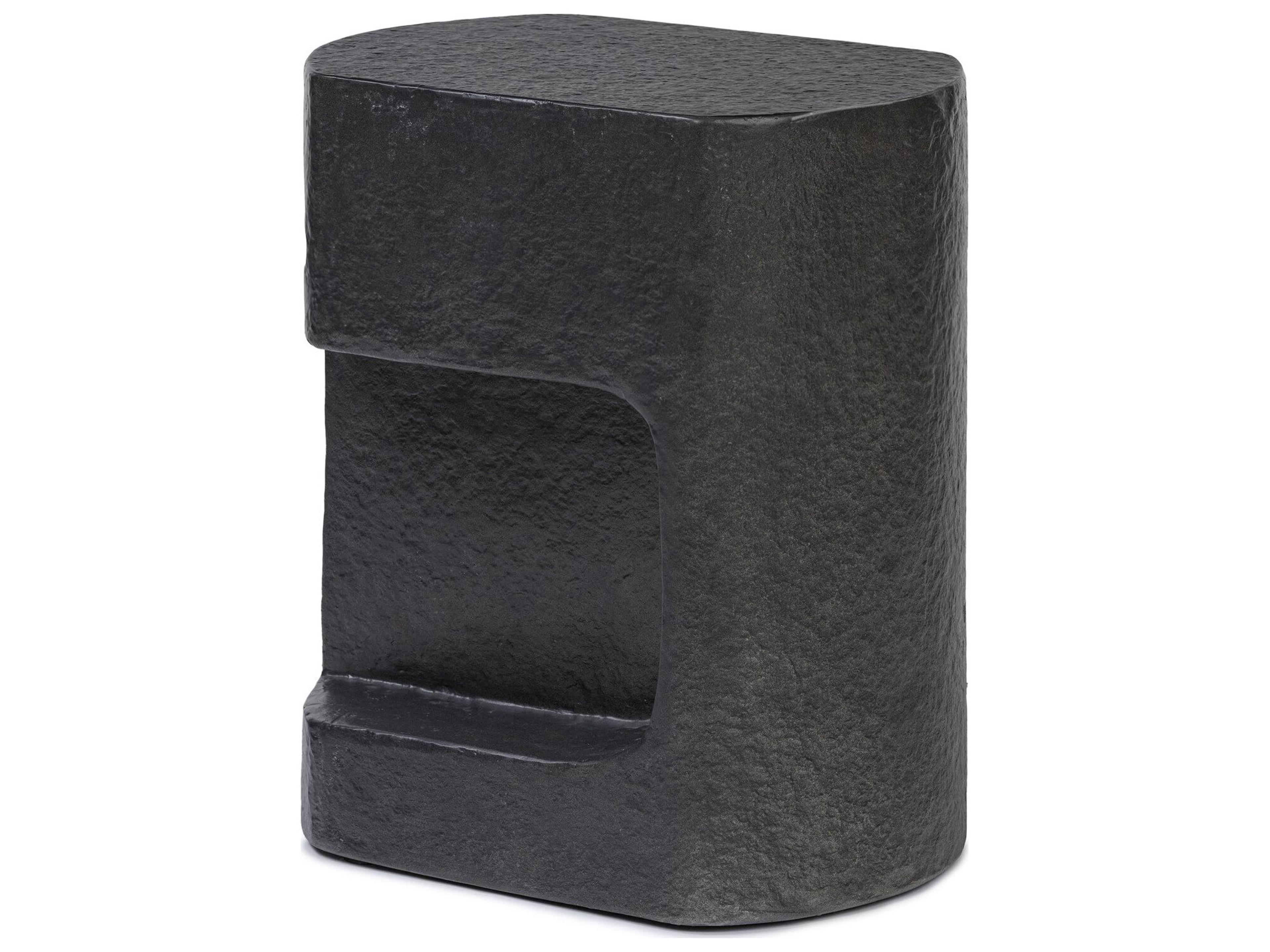 Chandler Distressed Graphite  Concrete Rectangular End Table