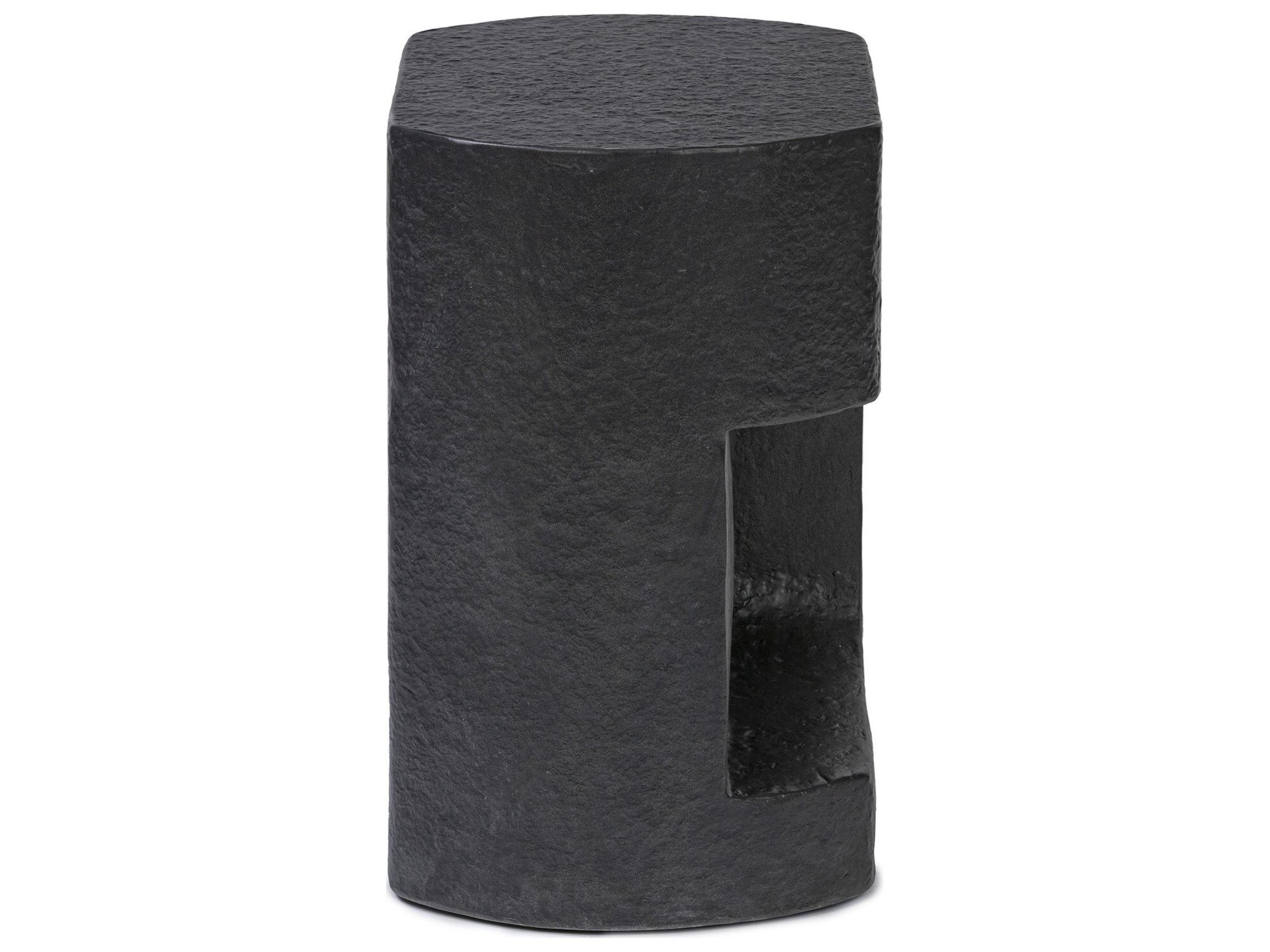 Four Hands Outdoor Chandler Distressed Graphite  Concrete Rectangular End Table