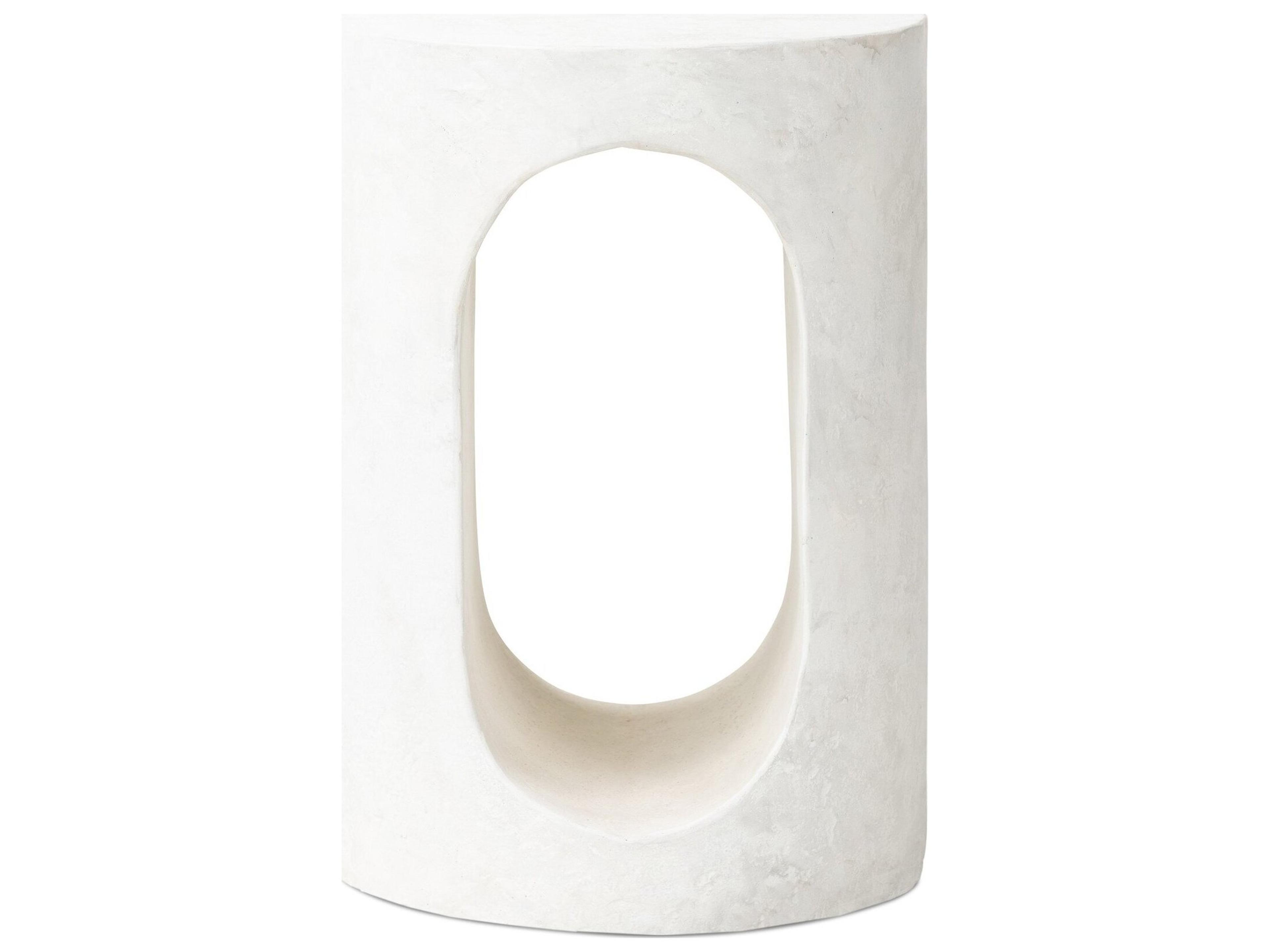 Luxecor Globetrotter Outdoor Textured Lunar  Concrete Round End Table