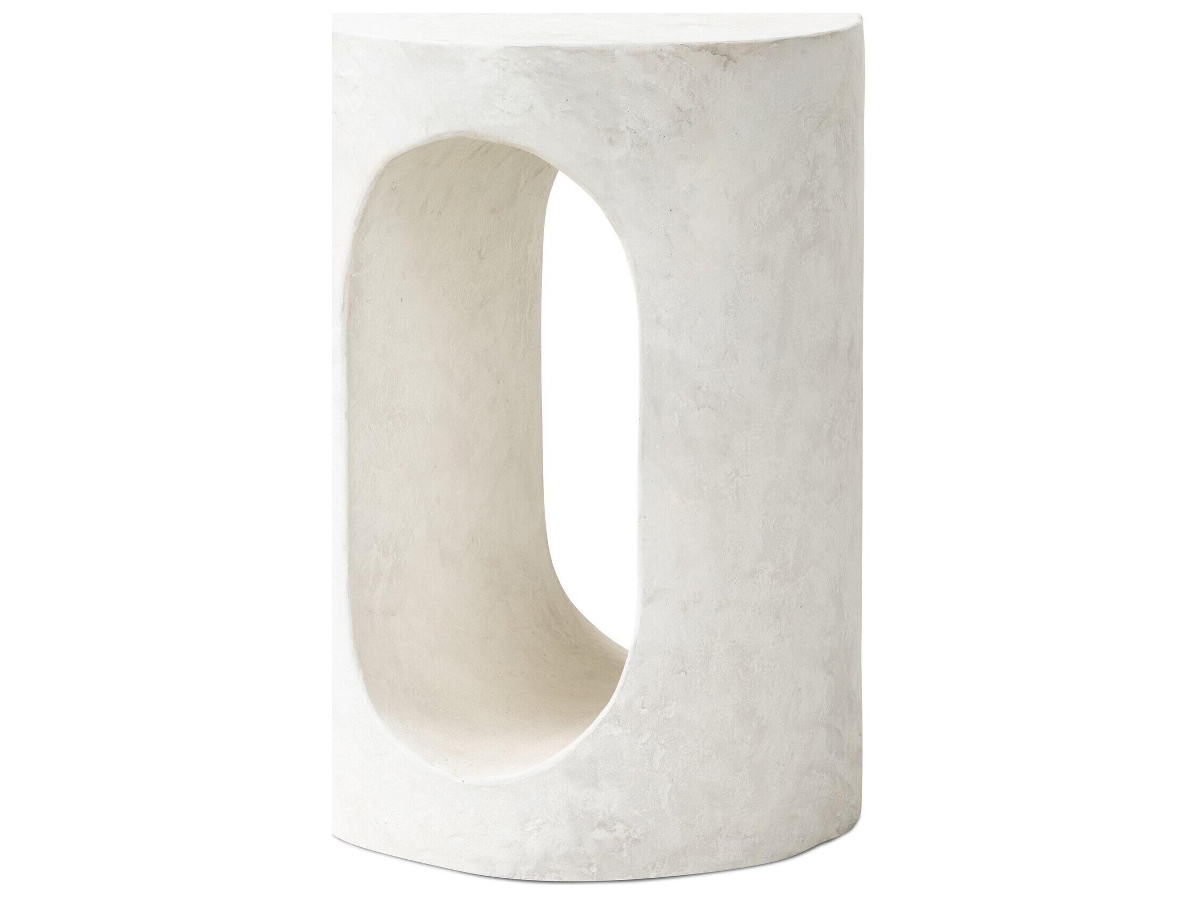 Globetrotter Outdoor Textured Lunar  Concrete Round End Table