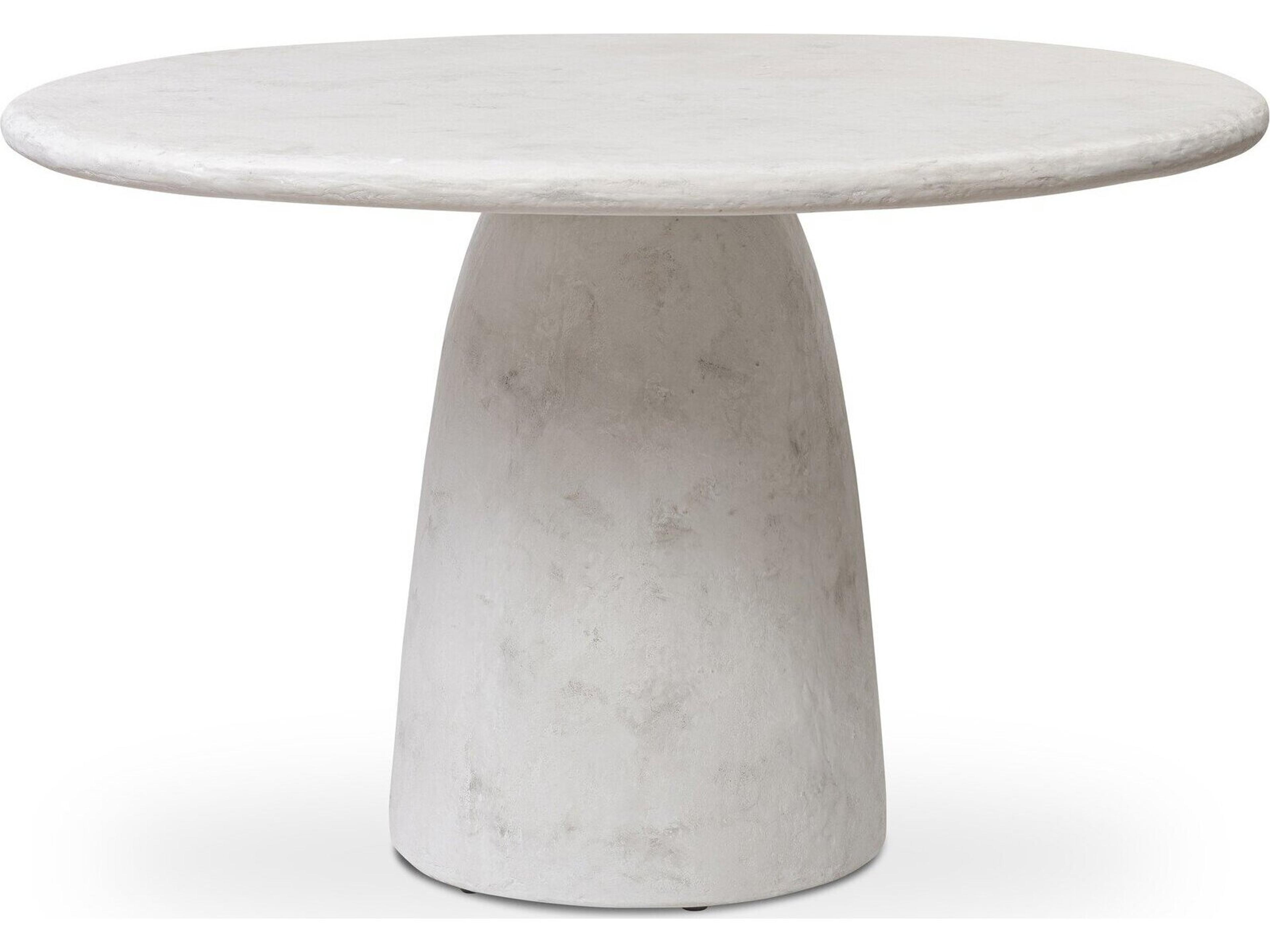 Globetrotter Outdoor Textured Lunar Concrete Round Dining Table