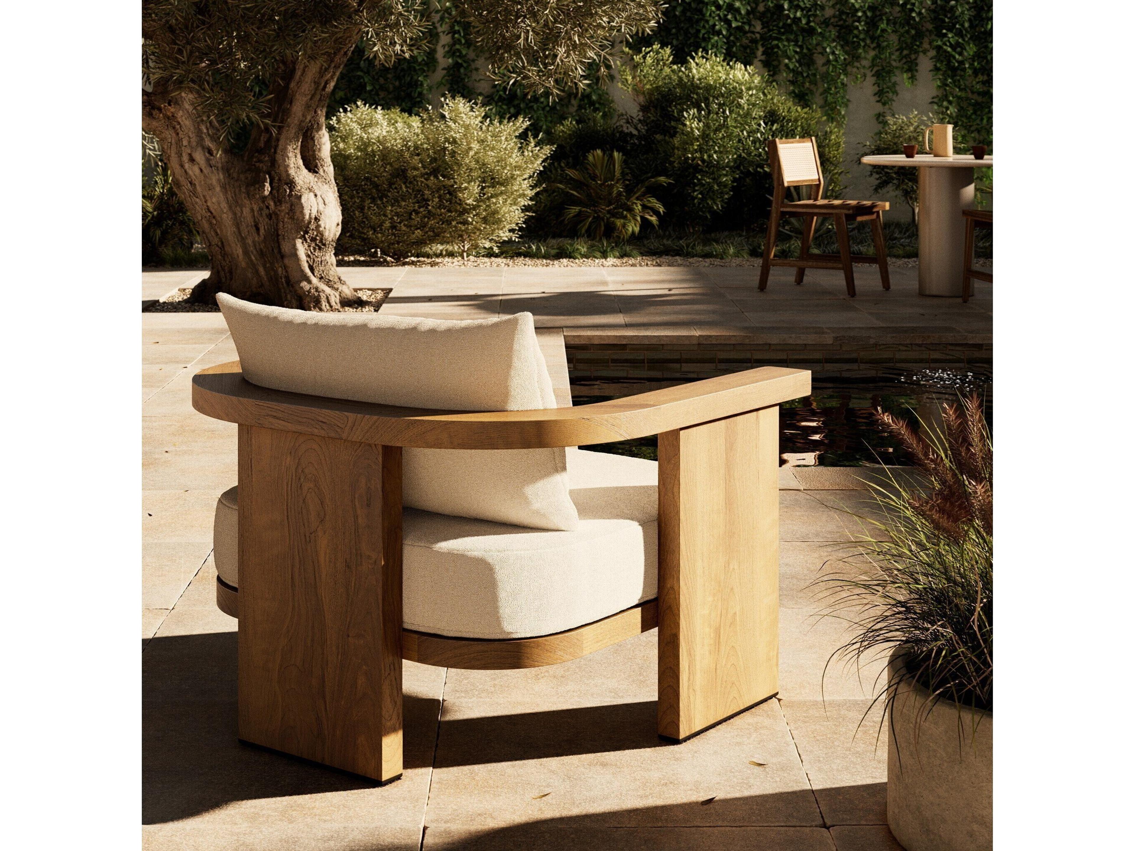 Four Hands Outdoor Solano Tahana Teak Cushion Lounge Chair