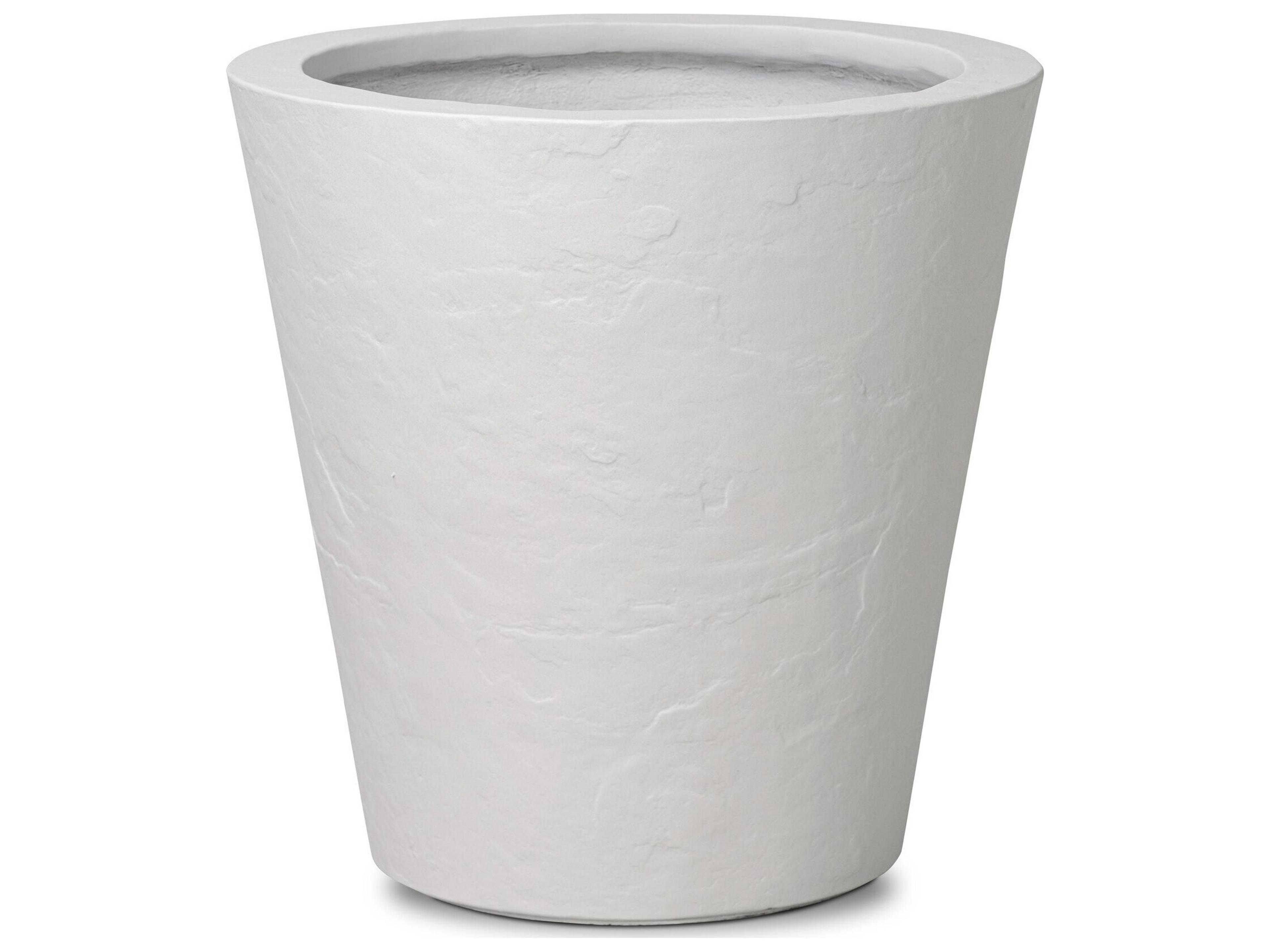 Thayer White Concrete Planter