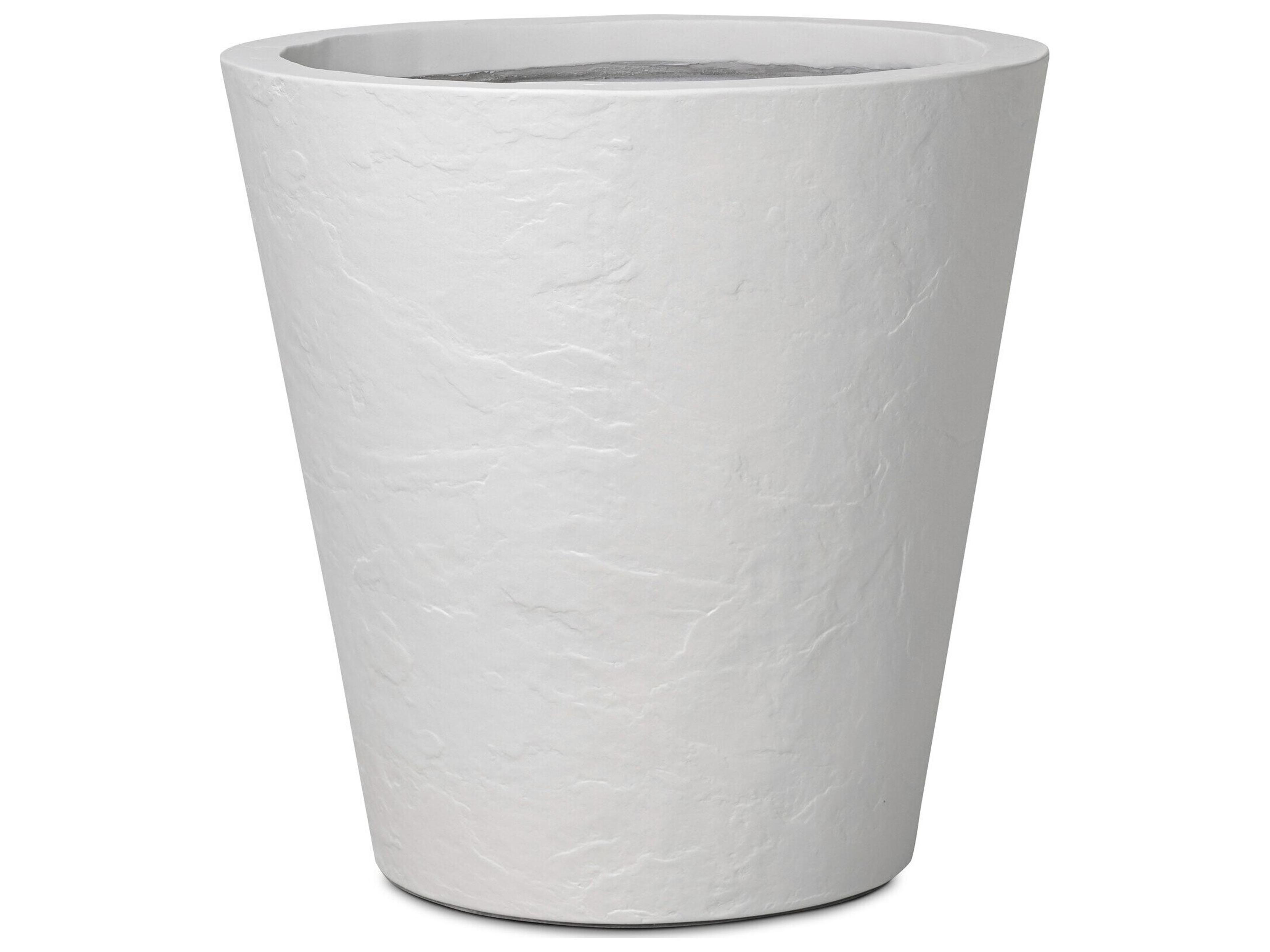 Thayer White Concrete Planter