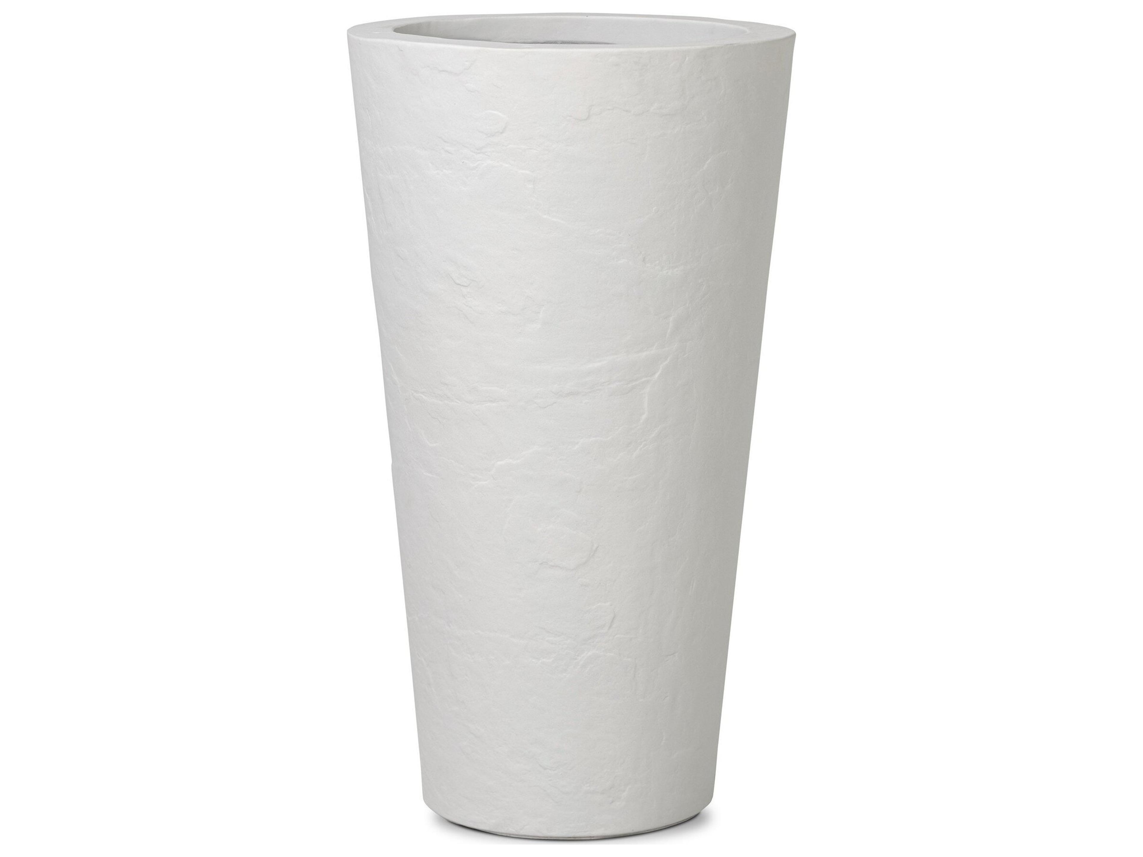 Thayer Textured White Concrete Planter