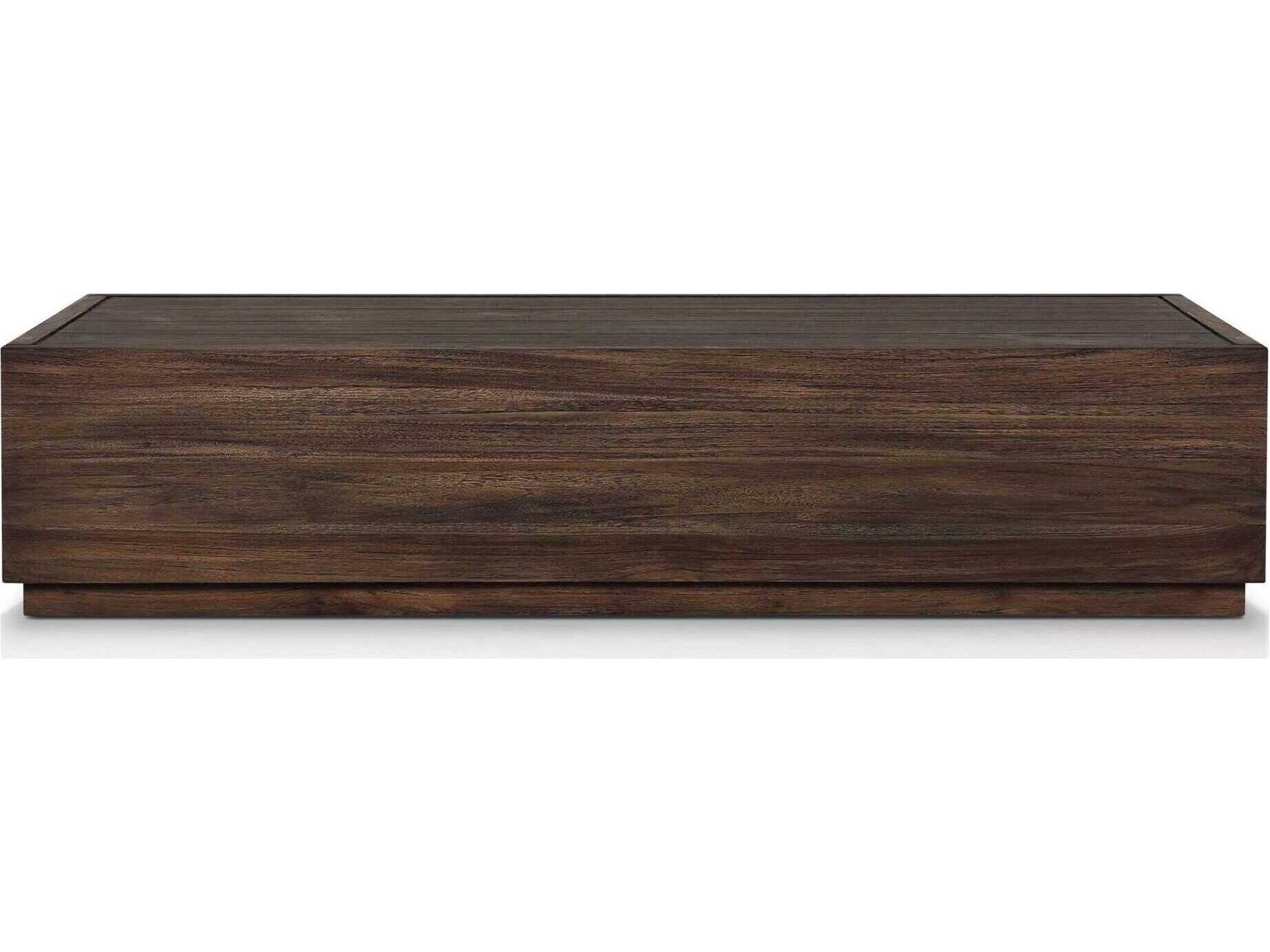 Luxecor Globetrotter Outdoor Messo Stained Saddle Brown Teak Rectangular Coffee Table