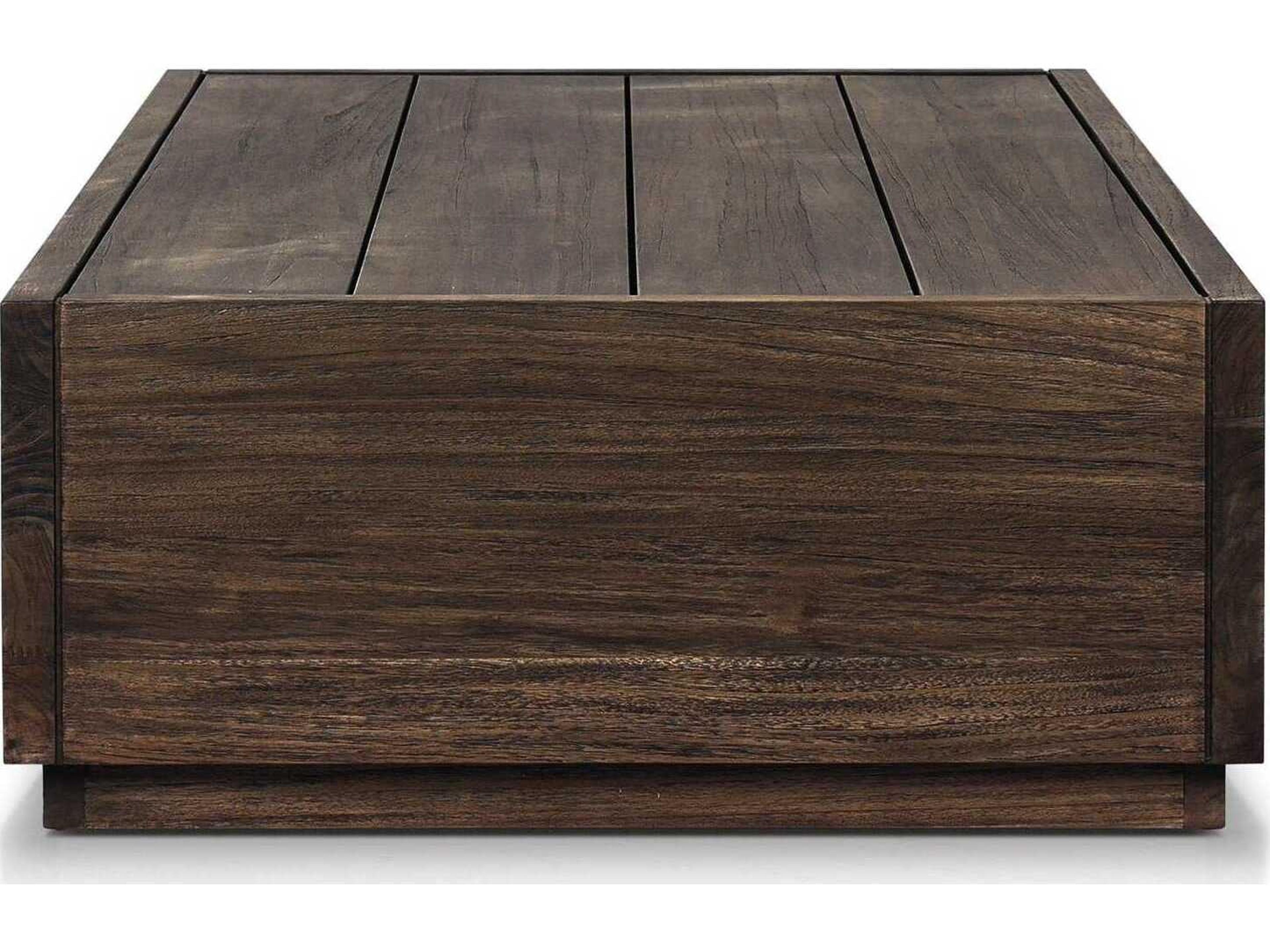 Luxecor Globetrotter Outdoor Messo Stained Saddle Brown Teak Rectangular Coffee Table