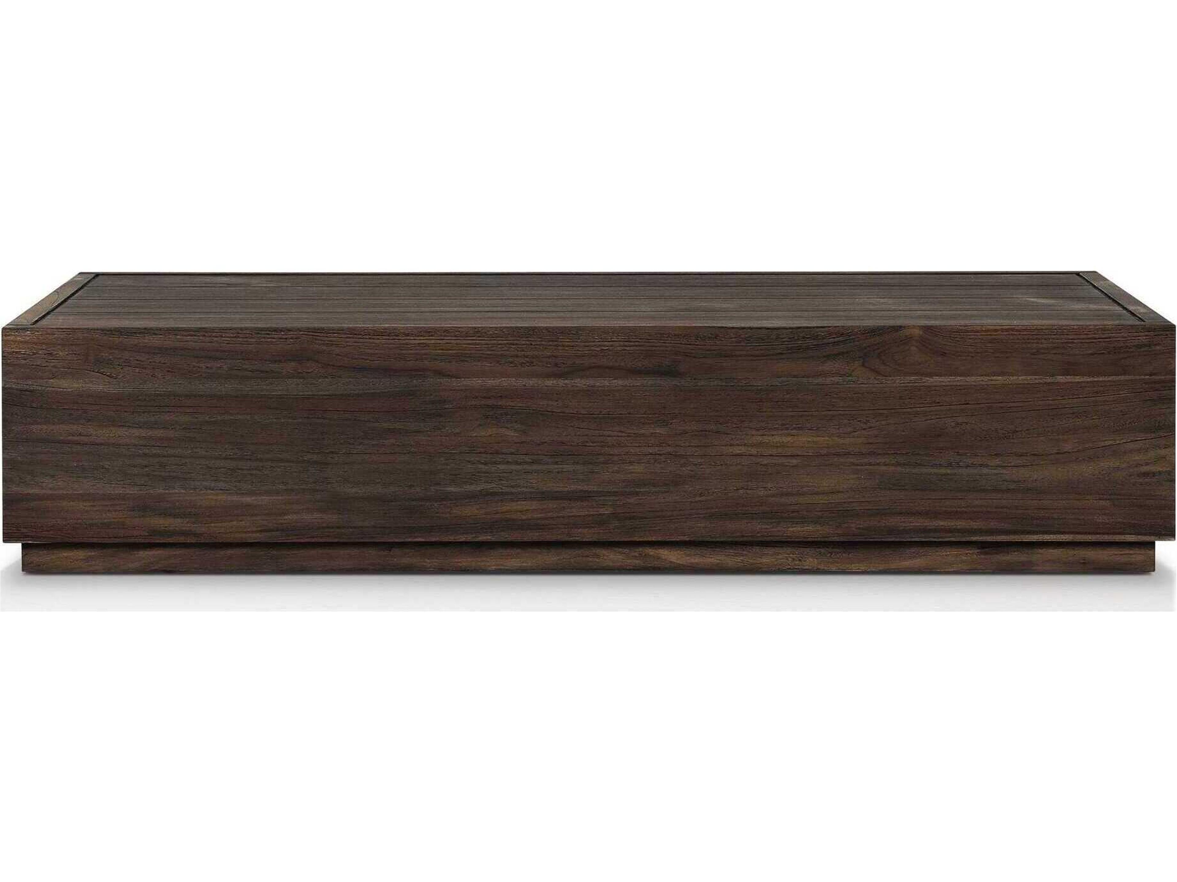 Luxecor Globetrotter Outdoor Messo Stained Saddle Brown Teak Rectangular Coffee Table