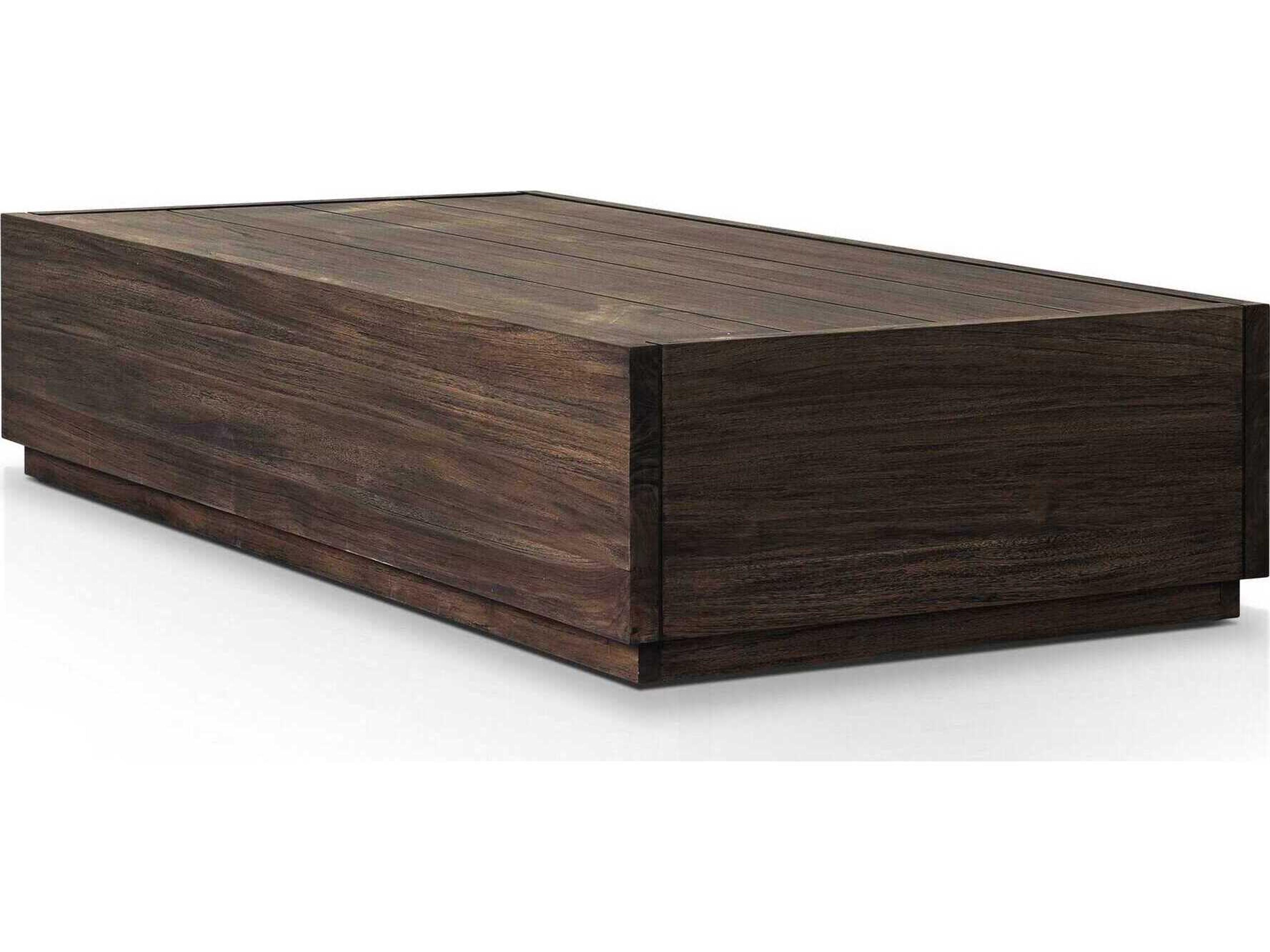 Luxecor Globetrotter Outdoor Messo Stained Saddle Brown Teak Rectangular Coffee Table