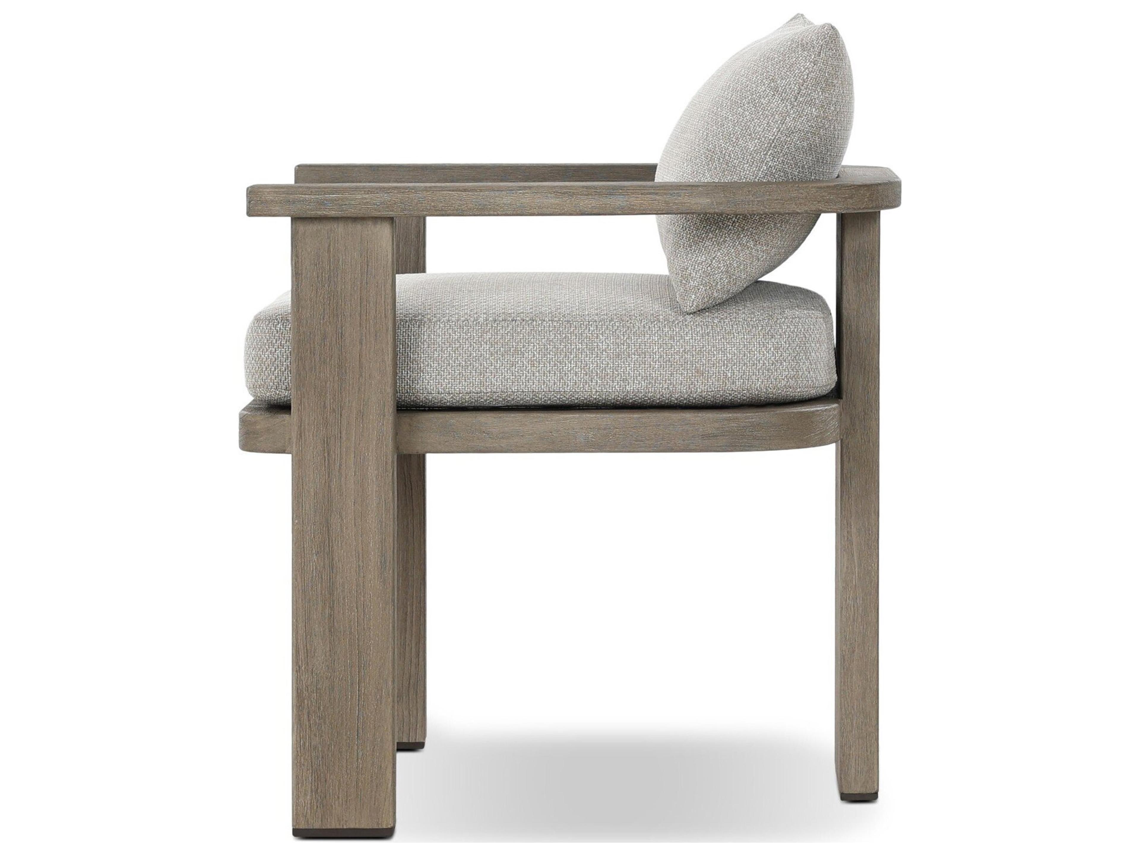 Four Hands Outdoor Solano Hayes Fog Teak Cushion Dining Chair