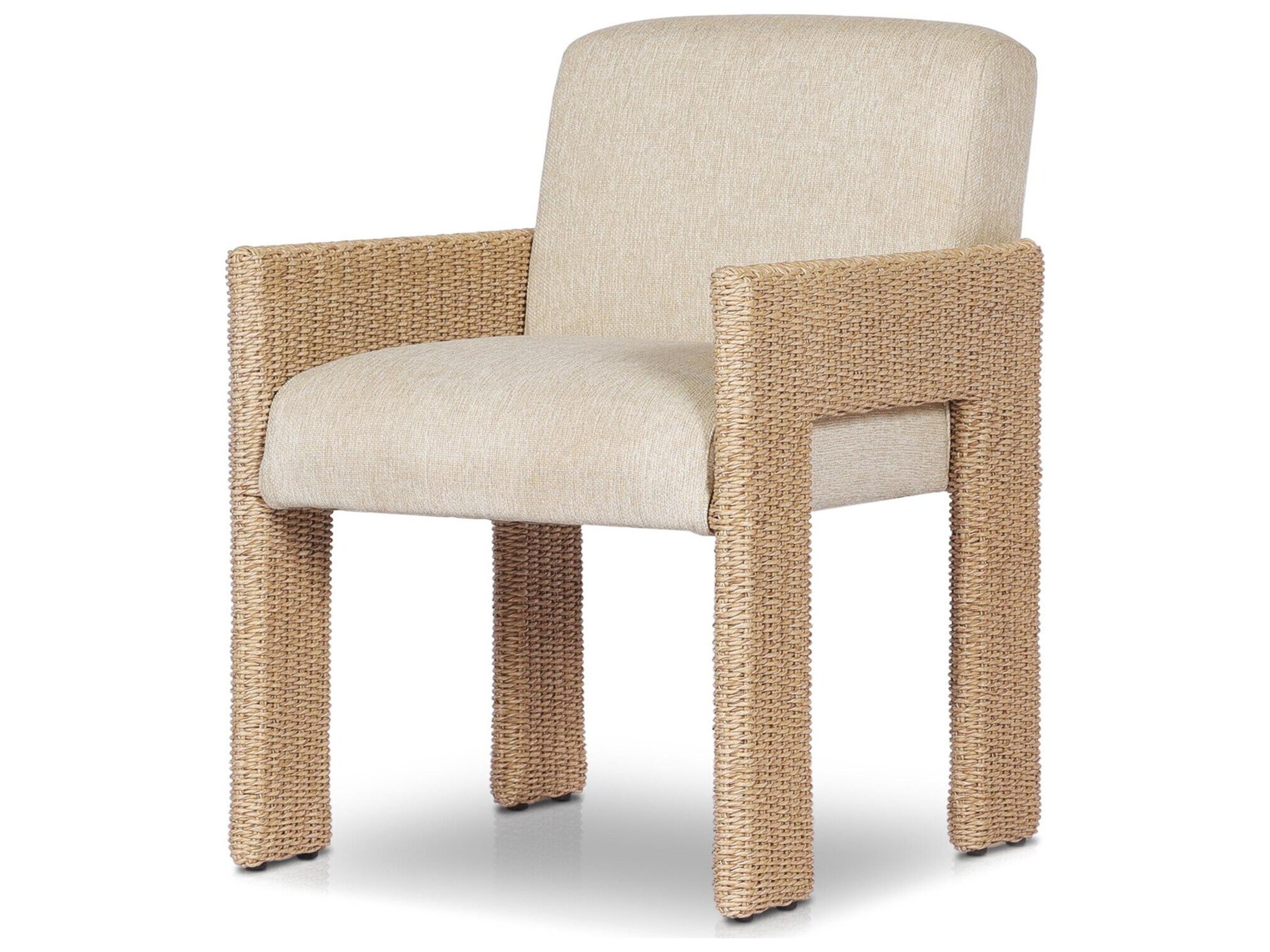 Garwood Amur Ellor Beige Faux Hyacinth Polypropylene Cushion Dining Chair