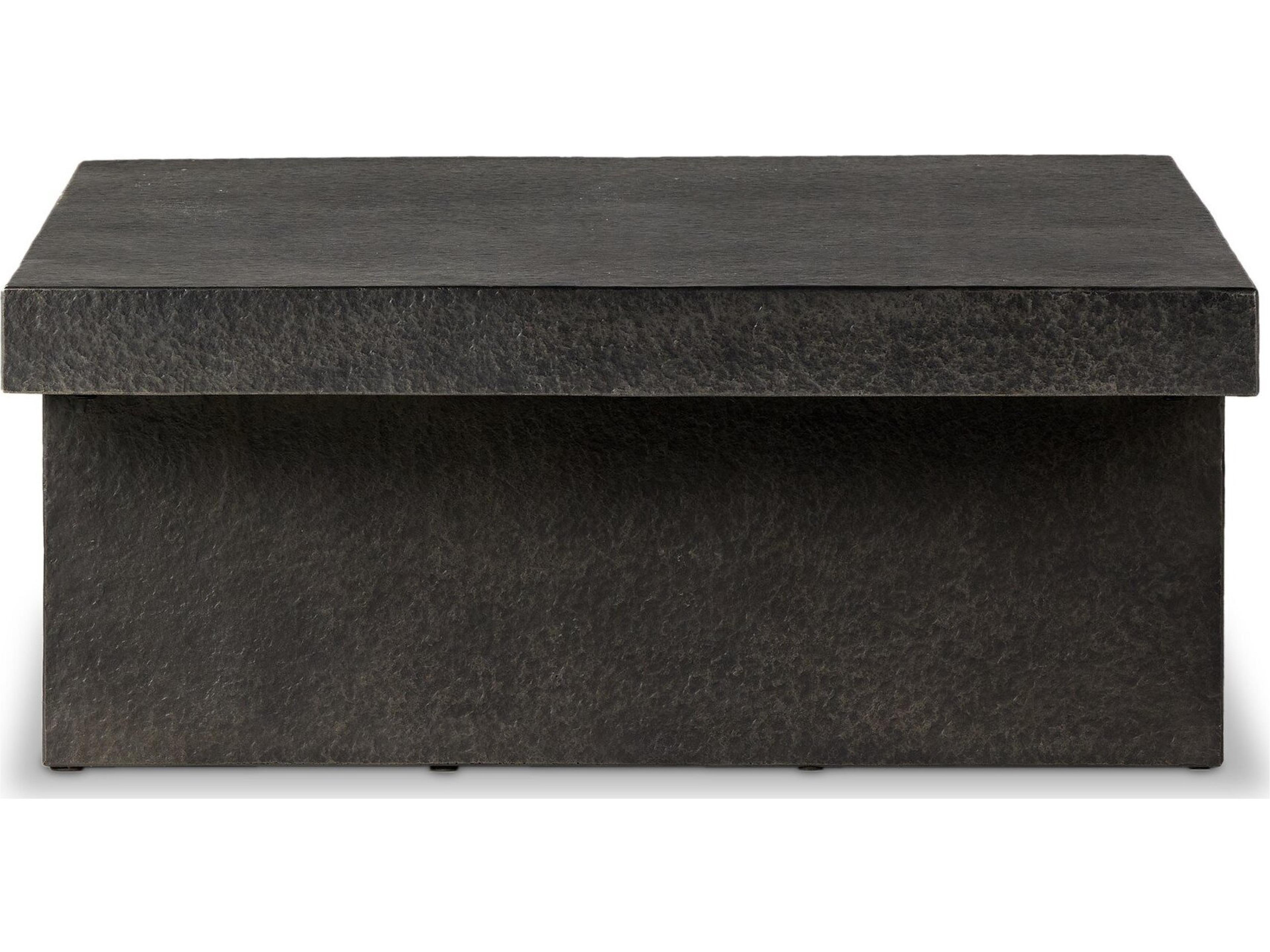 Luxecor Globetrotter Outdoor Huesca Distressed Graphite Concrete Rectangular Coffee Table