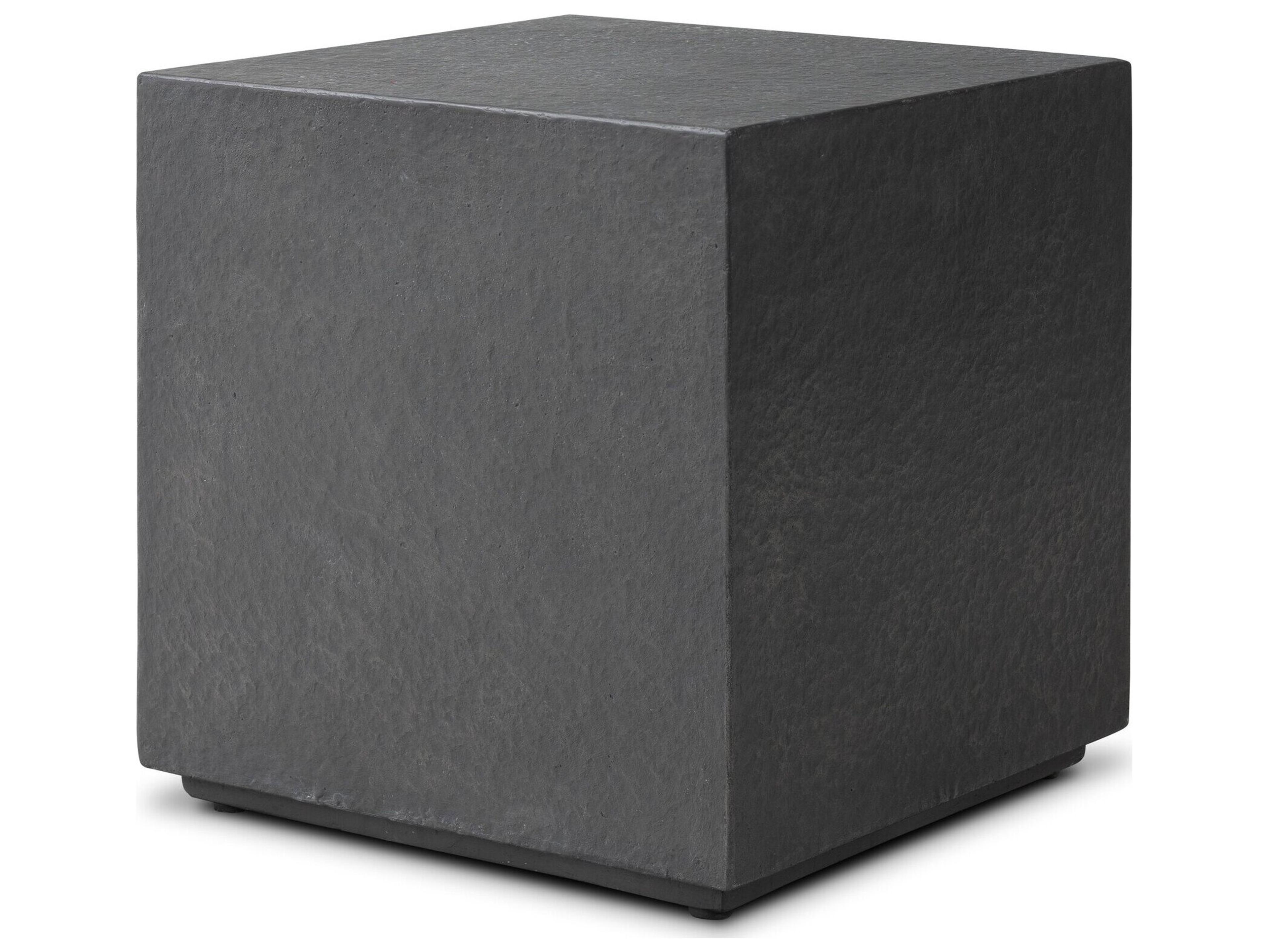 Chandler Huesca Distressed Graphite Concrete Square End Table